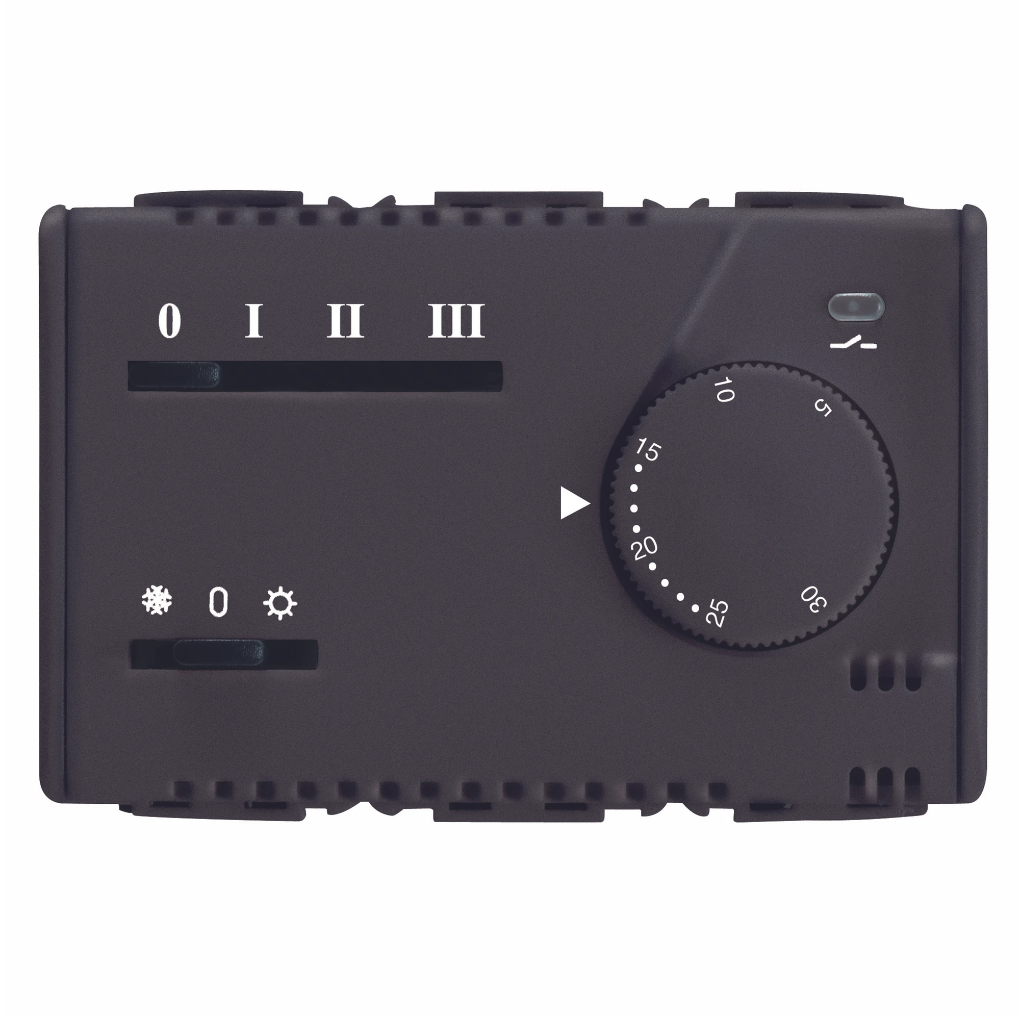 GEWISS GW21853 SUMMER/WINTER ELECTRONIC THERMOSTAT FOR FAN-COIL - 3 SPEED - 230V 50/60Hz - 3 MODULES - SYSTEM BLACK (img_001)