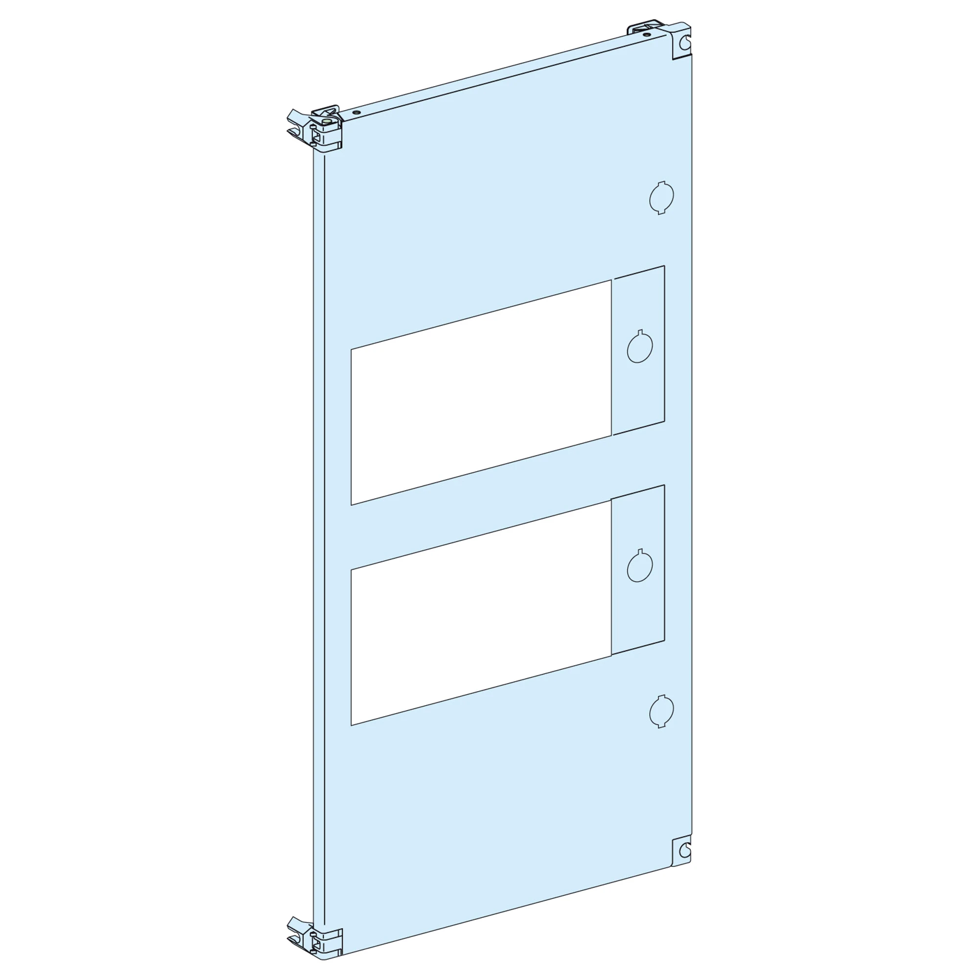 Schneider Electric LVS03723 PrismaSeT-P, Front Panel, 3x 72x72mm + 2x 96x96mm Cutouts, Width=400mm, Height=13 Modules (img_001) Schneider Electric LVS03723 PrismaSeT-P, Front Panel, 3x 72x72mm + 2x 96x96mm Cutouts, Width=400mm, Height=13 Modules (img_001)