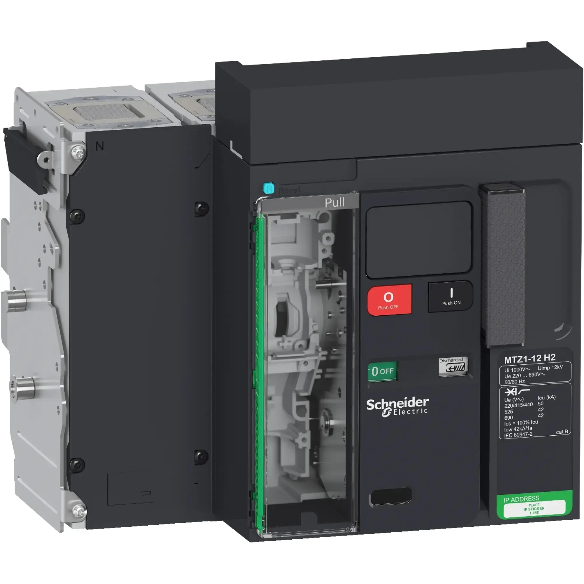 Schneider Electric LV847237 MasterPact MTZ1 1250A H2 Icu=50kA/440V 4P Basic Frame Plug-in (img_002)