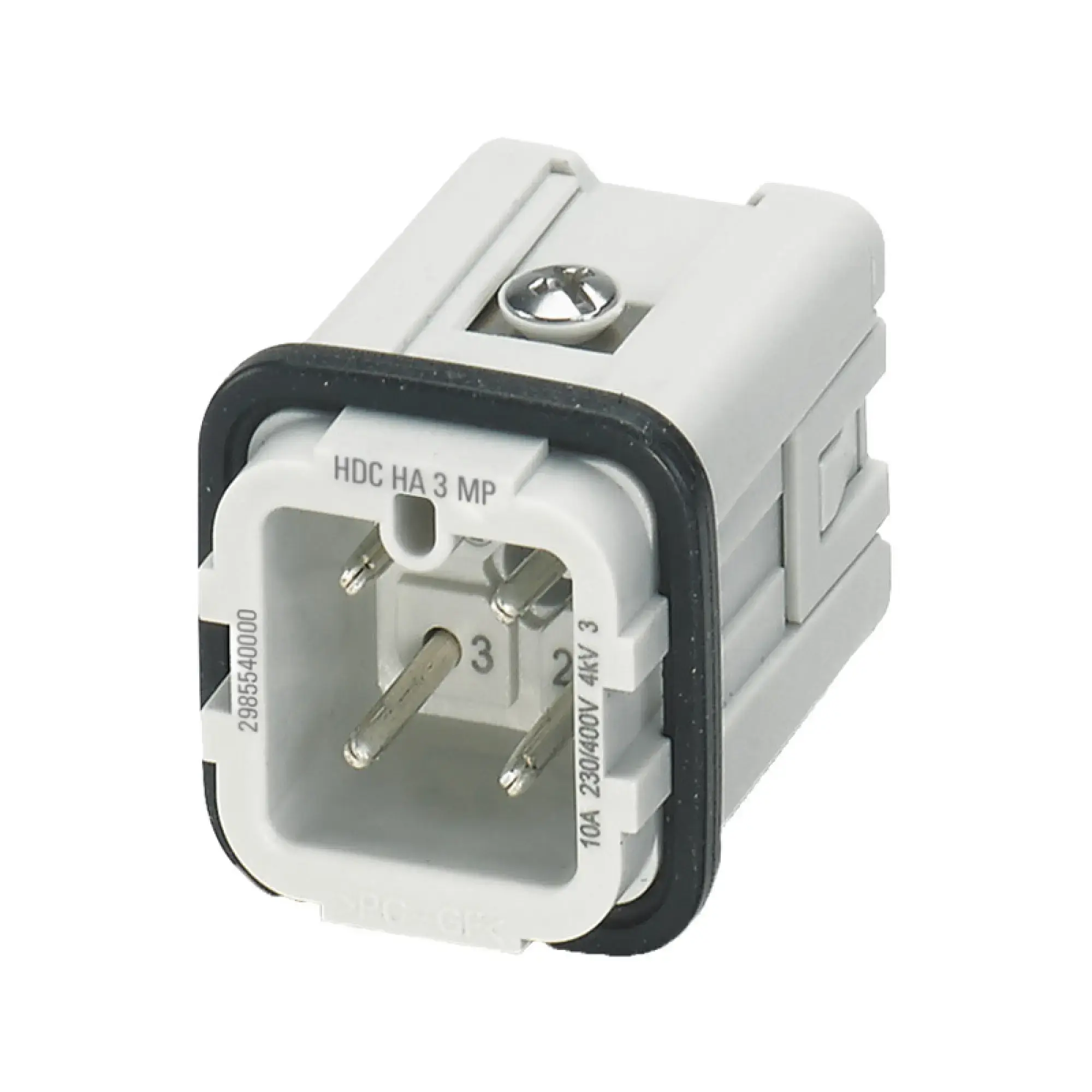 Weidmüller 2985540000 Module insert for industrial connector, 230 V, 10 A, Cat. 6A, Number of poles: 3, PUSH IN, Male, Required plug-in slots: (img_001)