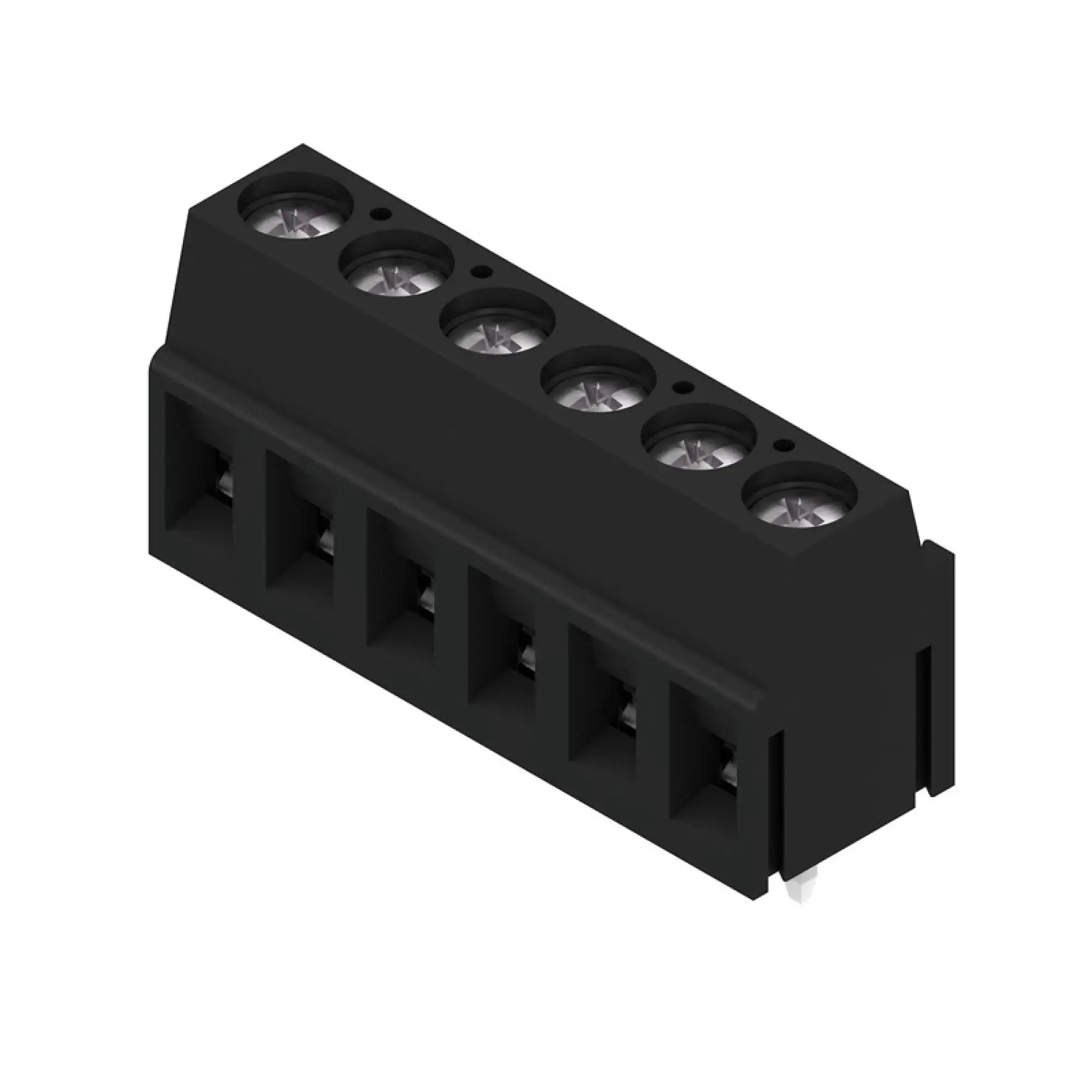 Weidmüller 9993320000 PCB terminal, 320 V, 17.5 A, Pitch in mm: 5.00, 2.5 mm², Number of poles: 6, Clamping yoke connection, THT solder connection, 90°, Box (img_001)