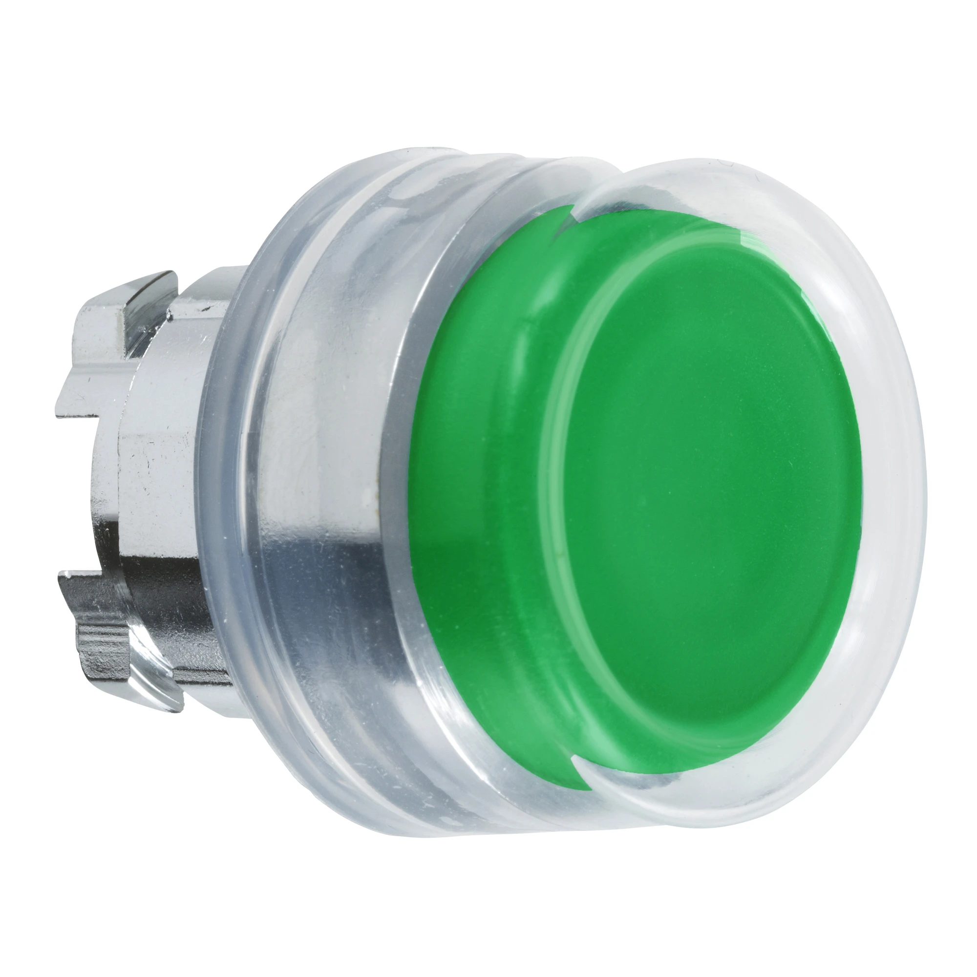 Schneider Electric ZB4BP3 Pushbutton, Front Element, Harmony XB4, Metal, 22mm, Green, Protruding, Unlabeled, Momentary, with Protective Cap (img_001)
