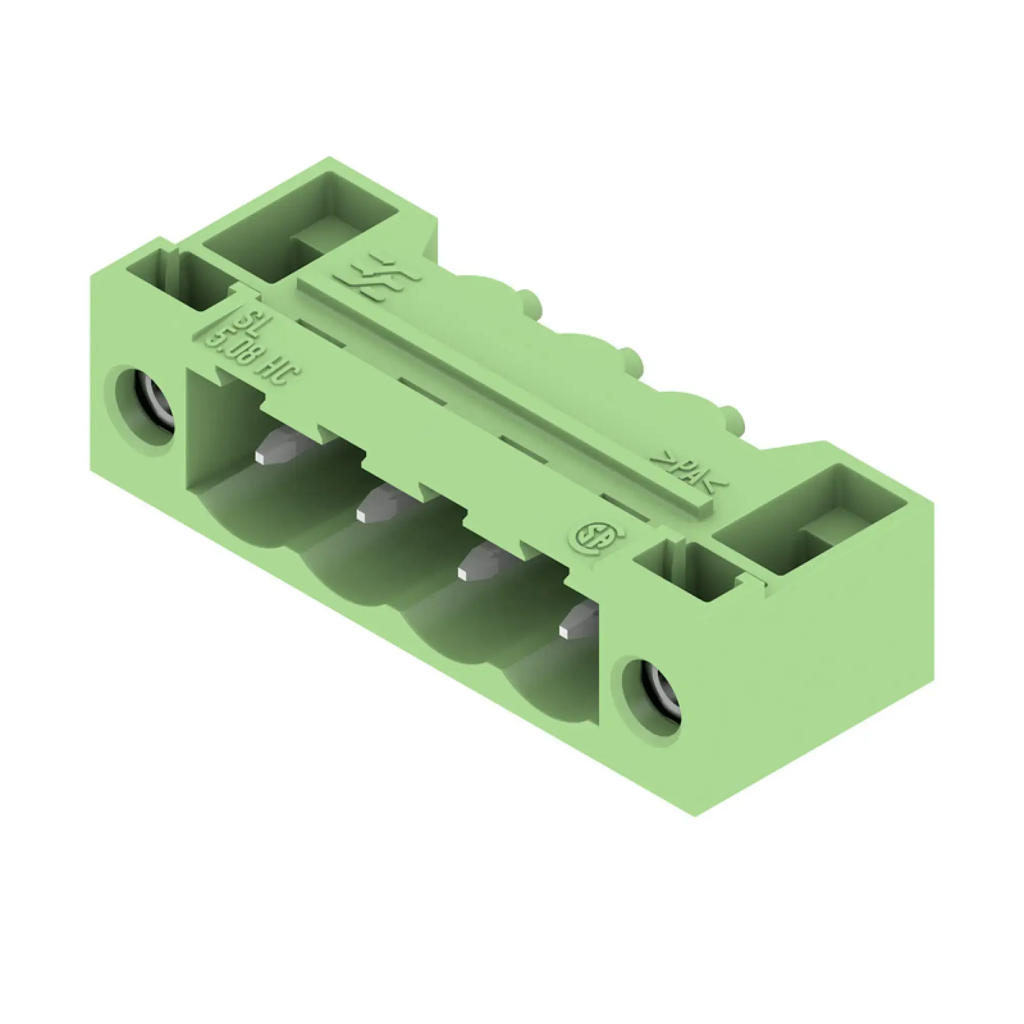 Weidmüller 1401740000 PCB connector (board connection), 320 V, 24 A, Pitch in mm: 5.08, Number of poles: 4, THT solder connection, Box (img_001)