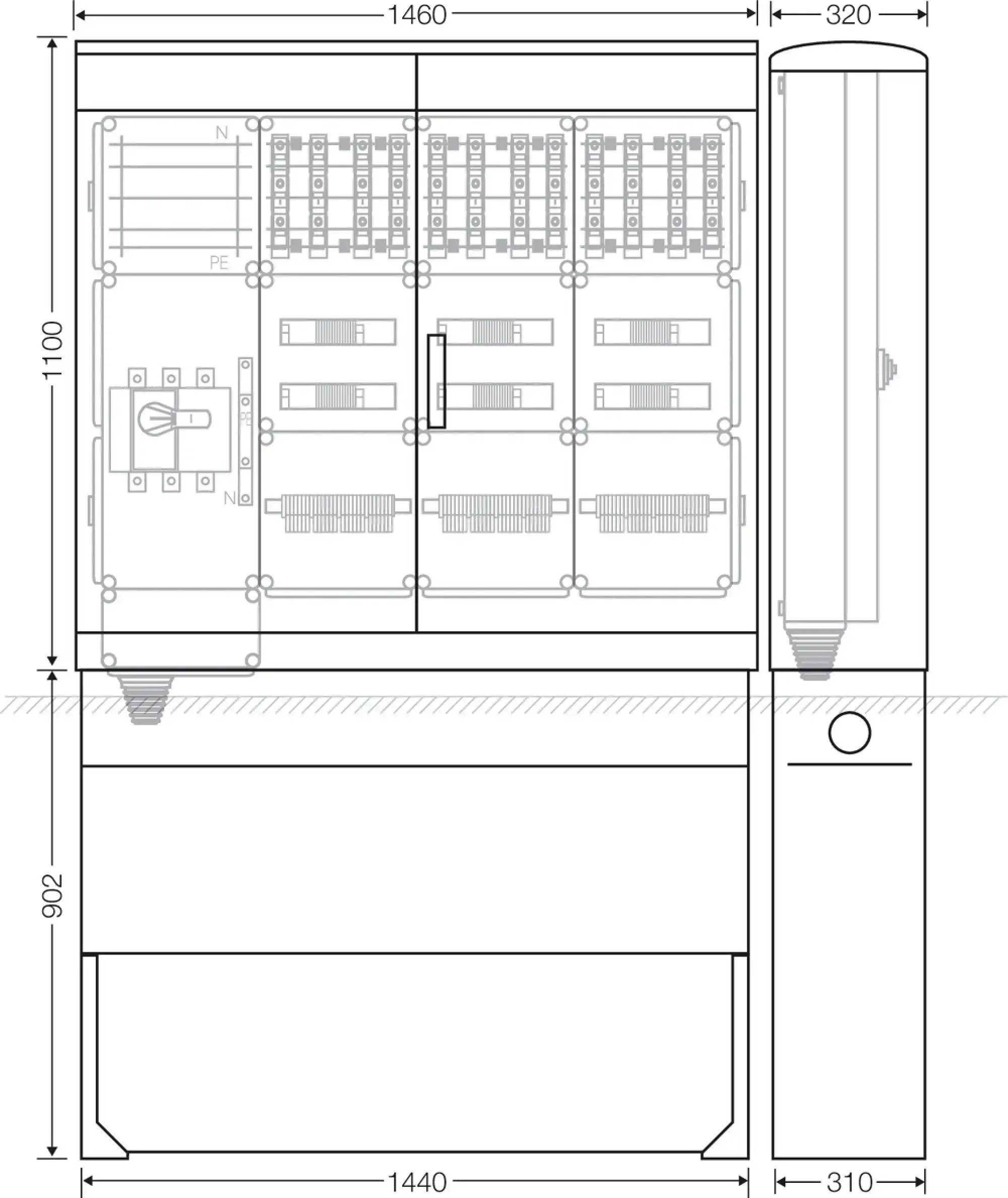 Hensel 65000157 Ladeverteiler für bis zu 12 Ladepunkte à 22kW Mi EV 22kW 12110 (img_003)