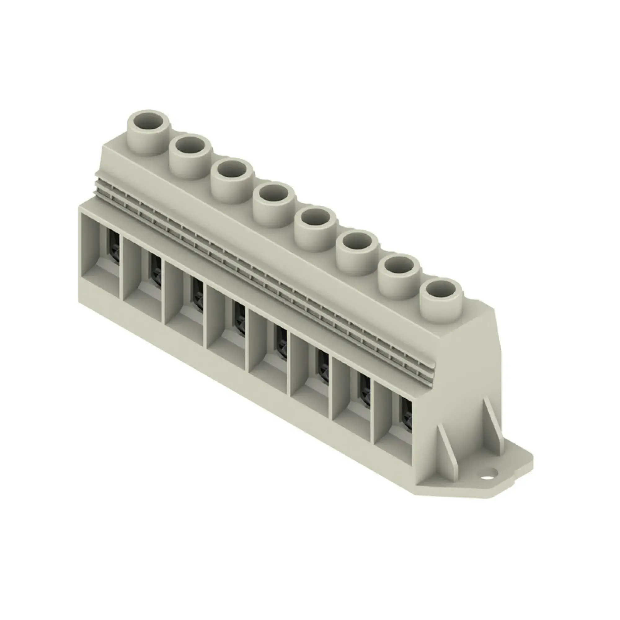 Weidmüller 1386840000 PCB terminal, 1000 V, 150 A, Pitch in mm: 15.00, 50 mm², Number of poles: 8, Clamping yoke connection, THT solder connection, 90°, Box (img_001) Weidmüller 1386840000 PCB terminal, 1000 V, 150 A, Pitch in mm: 15.00, 50 mm², Number of poles: 8, Clamping yoke connection, THT solder connection, 90°, Box (img_001)