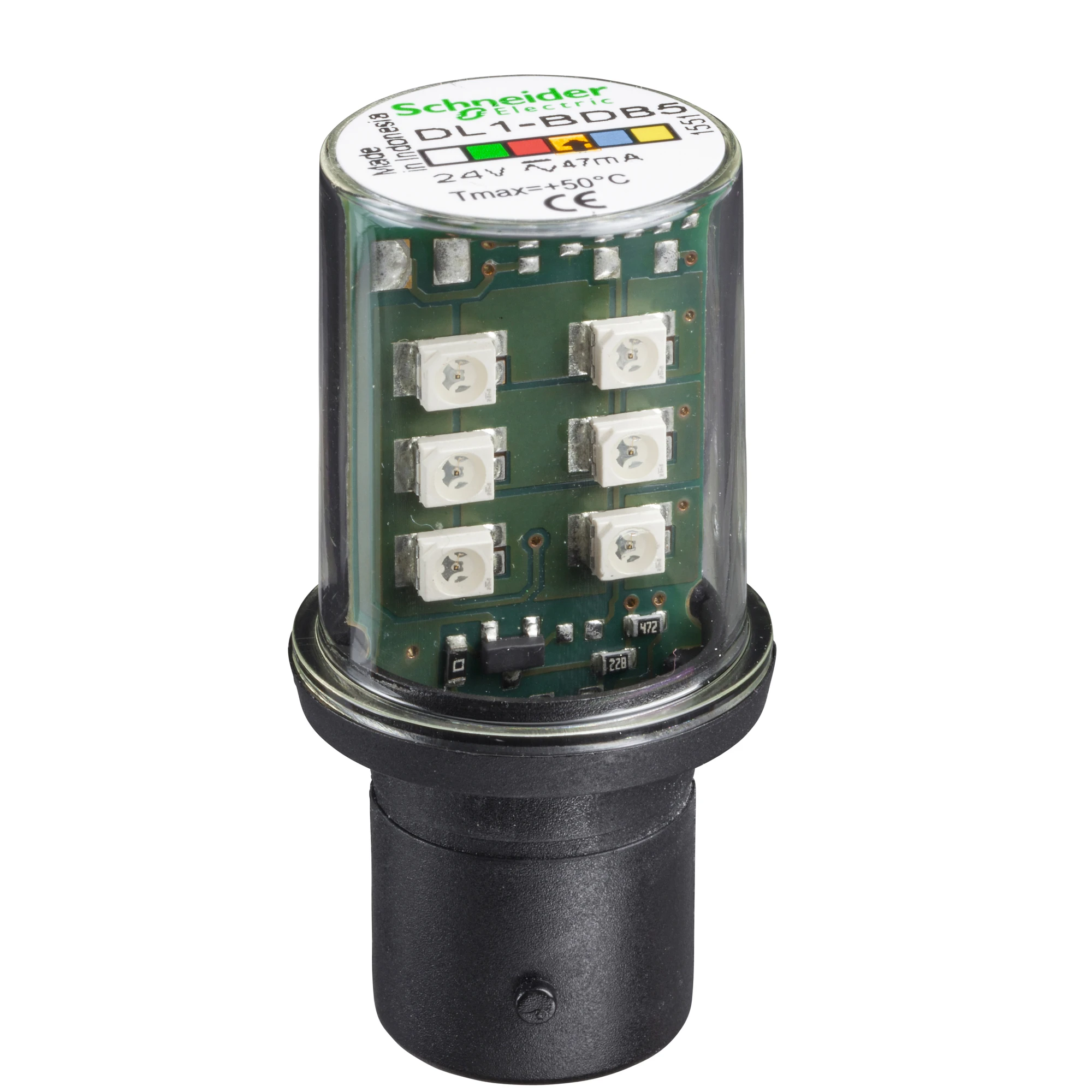 Schneider Electric DL1BDB5 LED module, orange, for command and signaling devices, BA 15d, 24 V (img_001)