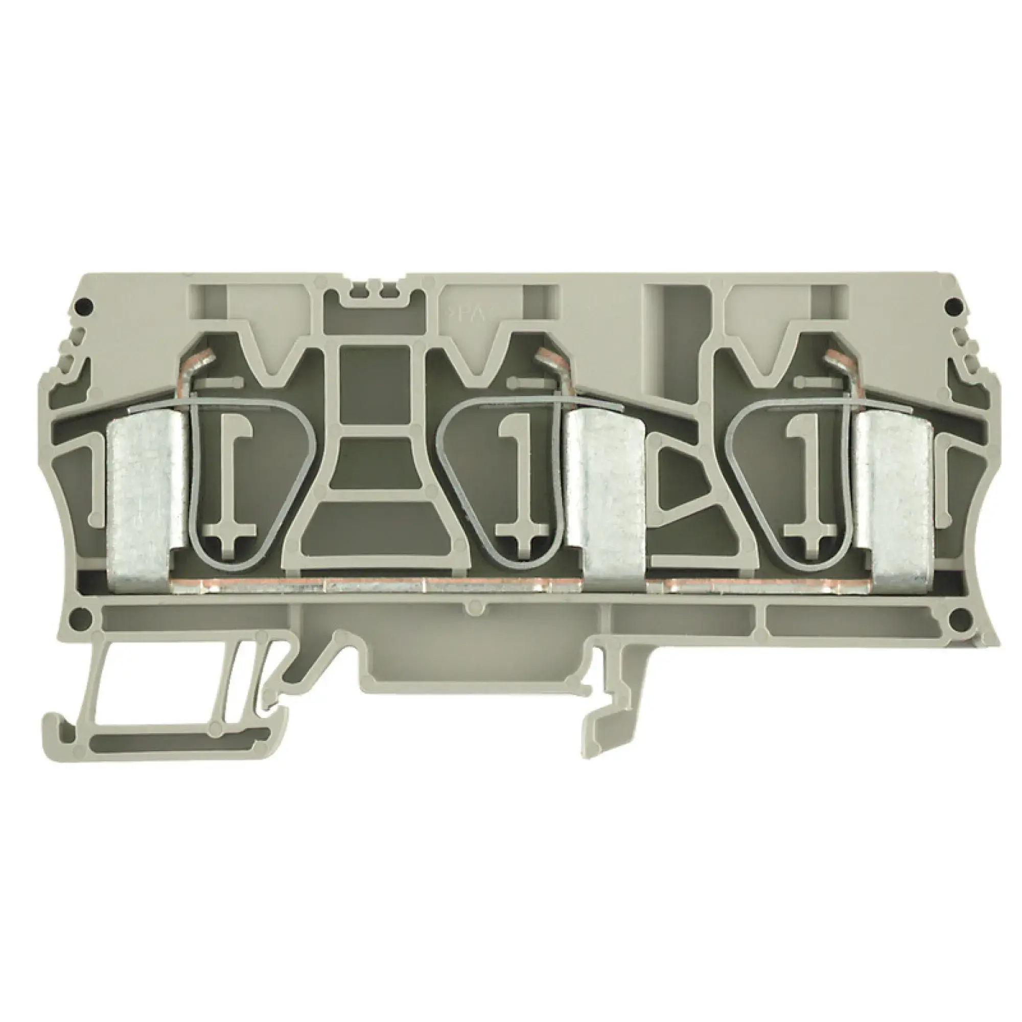 Weidmüller 1768320000 Feed-through terminal block, Tension-clamp connection, dark beige, 16 mm², 76 A, 800 V, Number of connections: 3 (img_001) Weidmüller 1768320000 Feed-through terminal block, Tension-clamp connection, dark beige, 16 mm², 76 A, 800 V, Number of connections: 3 (img_001)