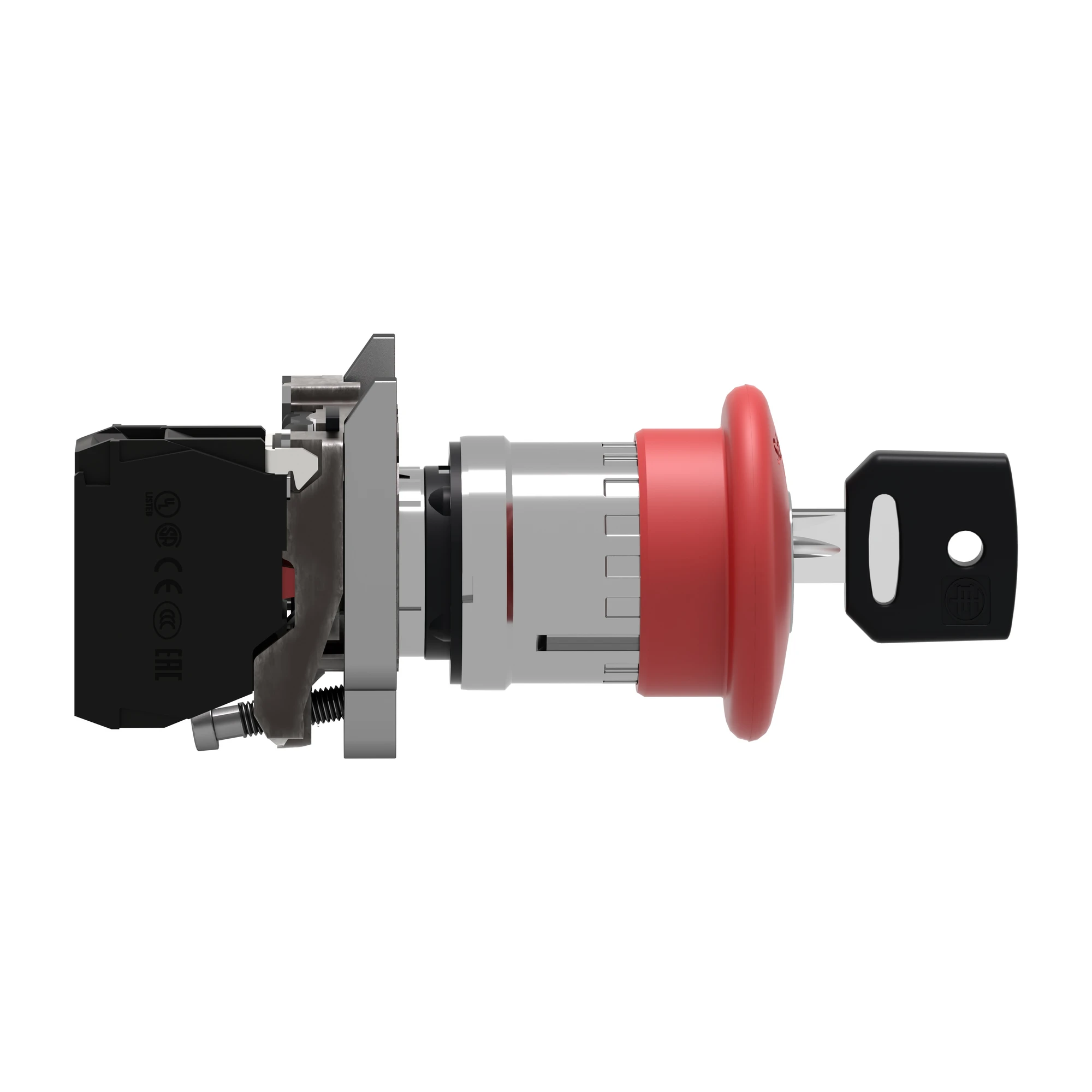 Schneider Electric XB4BS9442 Emergency Stop / Emergency-Stop Switch, Harmony XB4, Metal, 22mm, Red, Mushroom 40mm, Key Release, 1NC (img_002)