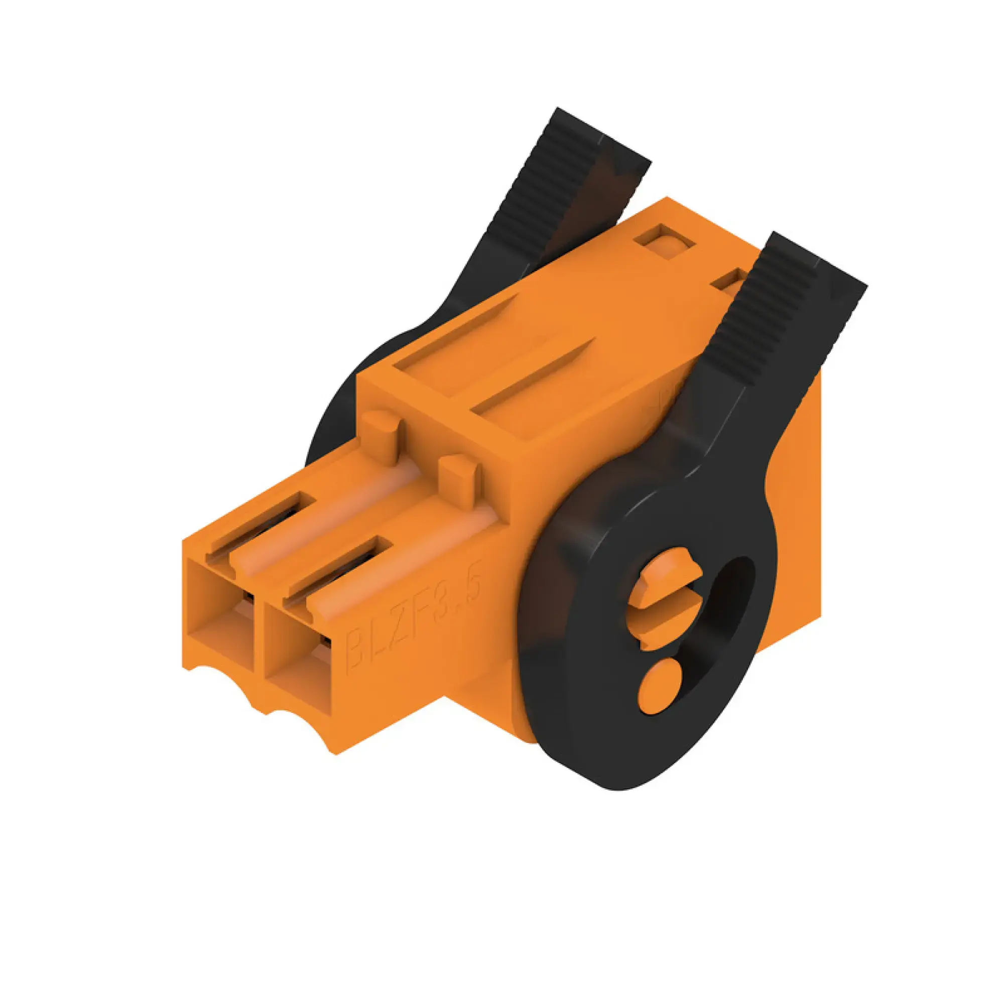 Weidmüller 1691570000 PCB connector (wire connection), 160 V, 14.5 A, Pitch in mm: 3.50, 1.5 mm², Number of poles: 2, Tension-clamp connection, Box BLZF 3.50/02/180LH SN OR BX (img_001) Weidmüller 1691570000 PCB connector (wire connection), 160 V, 14.5 A, Pitch in mm: 3.50, 1.5 mm², Number of poles: 2, Tension-clamp connection, Box BLZF 3.50/02/180LH SN OR BX (img_001)