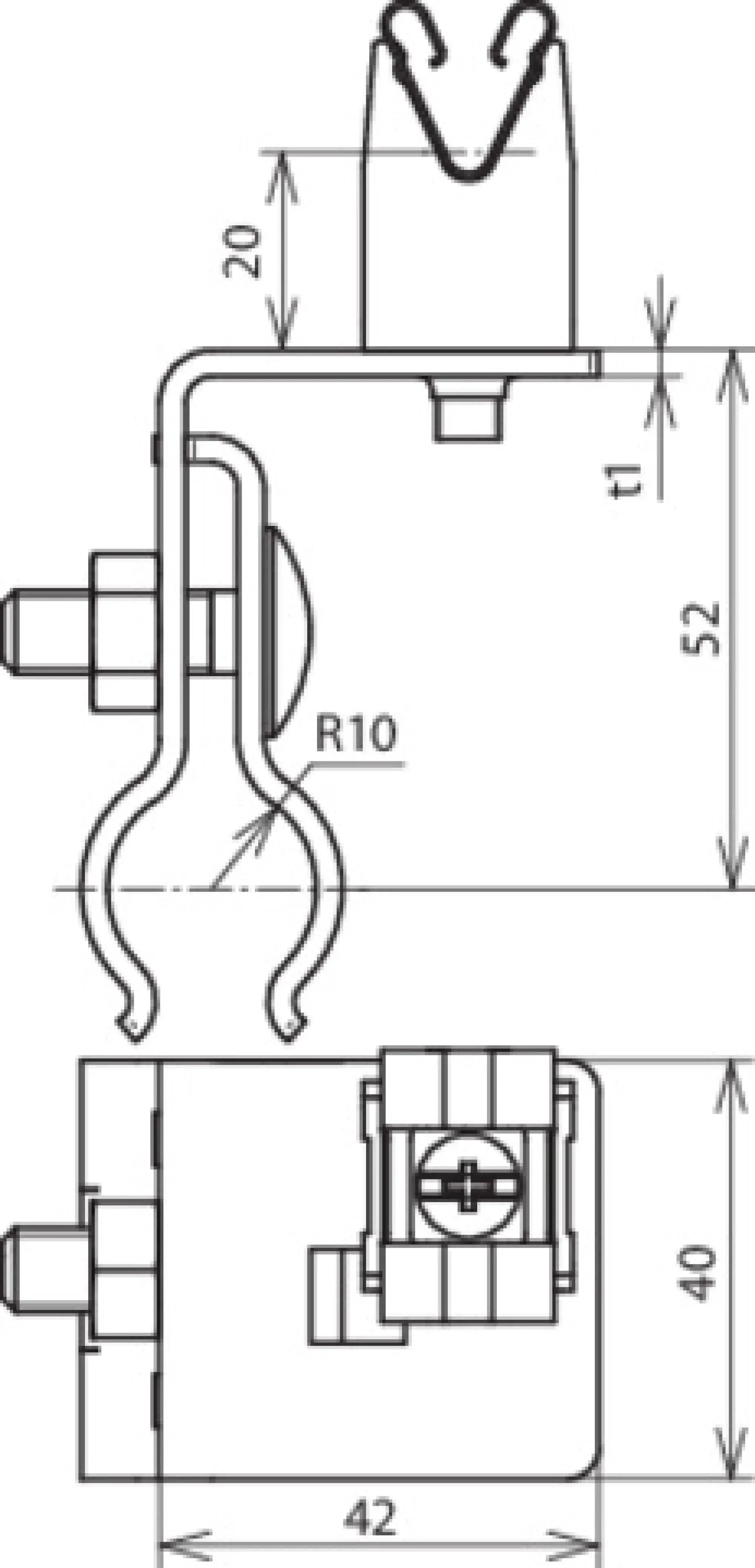 Dehn 223041 Roof conductor holder Al/StSt f. tin roofs bead Rd 20mm with DEHNgrip 8mm (img_002) Dehn 223041 Roof conductor holder Al/StSt f. tin roofs bead Rd 20mm with DEHNgrip 8mm (img_002)