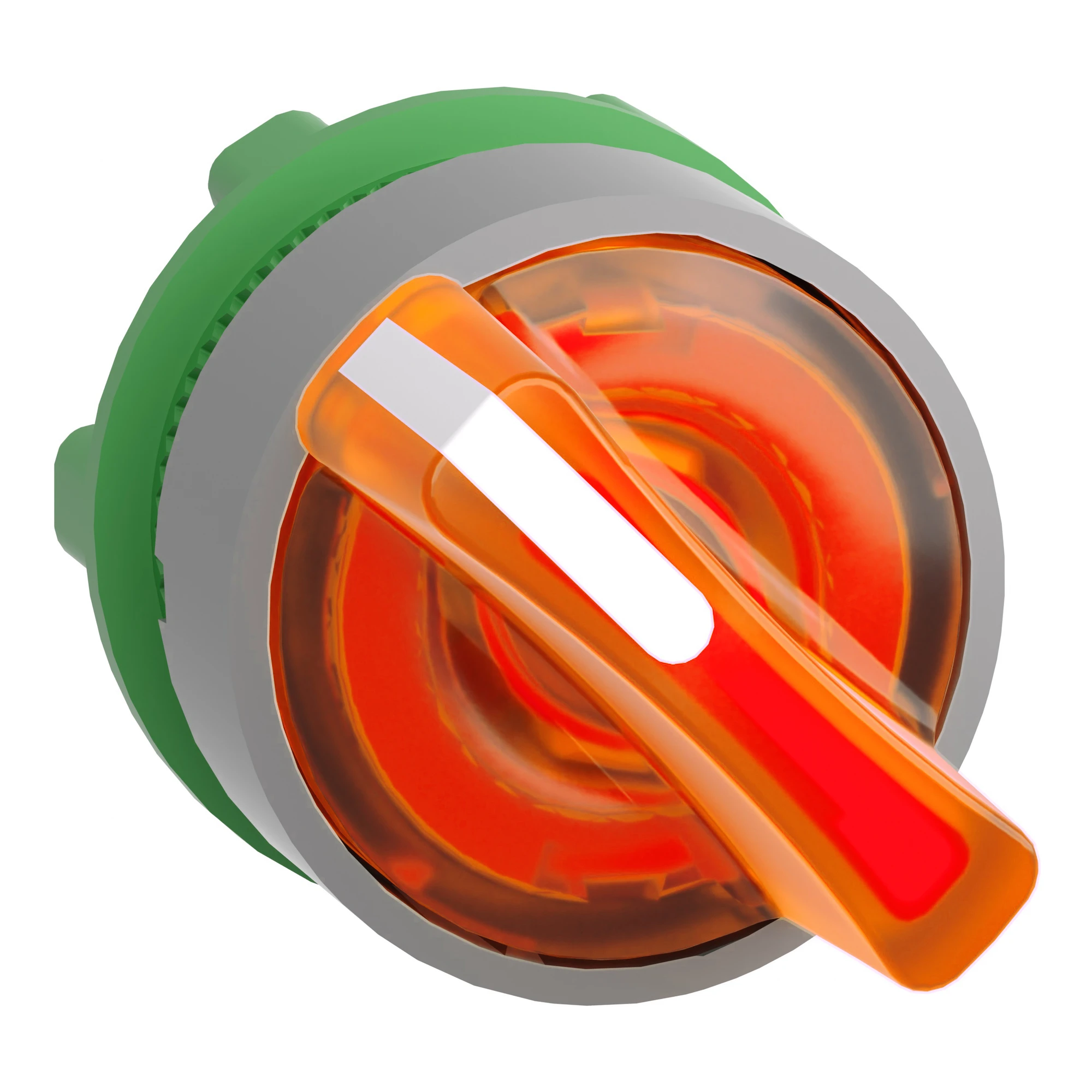 Schneider Electric ZB5AK1453C0 Illuminated selector switch, front element, Harmony XB5, plastic, 22mm, orange, for universal LED, 2 positions, momentary (img_001)