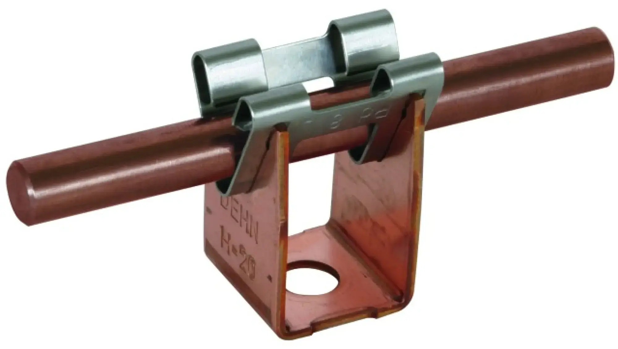 Dehn 207007 Conductor holder DEHNgrip Cu f. Rd 8mm H 20mm with fixing bore 7.8mm (img_003) Dehn 207007 Conductor holder DEHNgrip Cu f. Rd 8mm H 20mm with fixing bore 7.8mm (img_003)