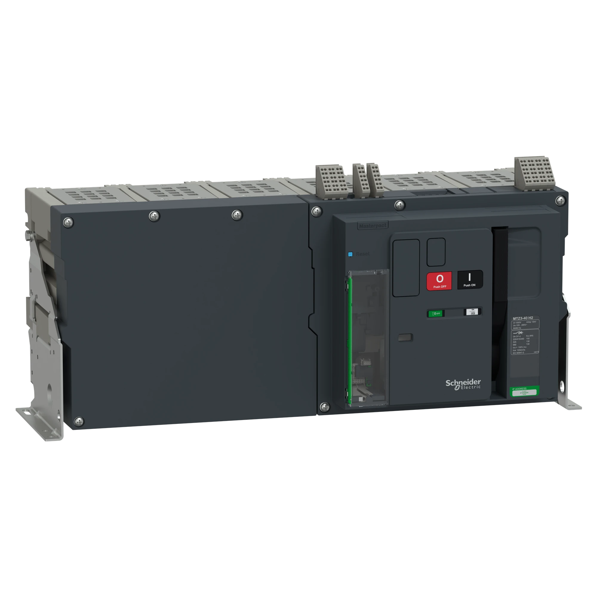 Schneider Electric LV948107 MasterPacT MTZ3 40 4000A H2 150kA/440VAC (Icu) 3P Grundschalter Festeinbau für MicroLogic Active (img_001)