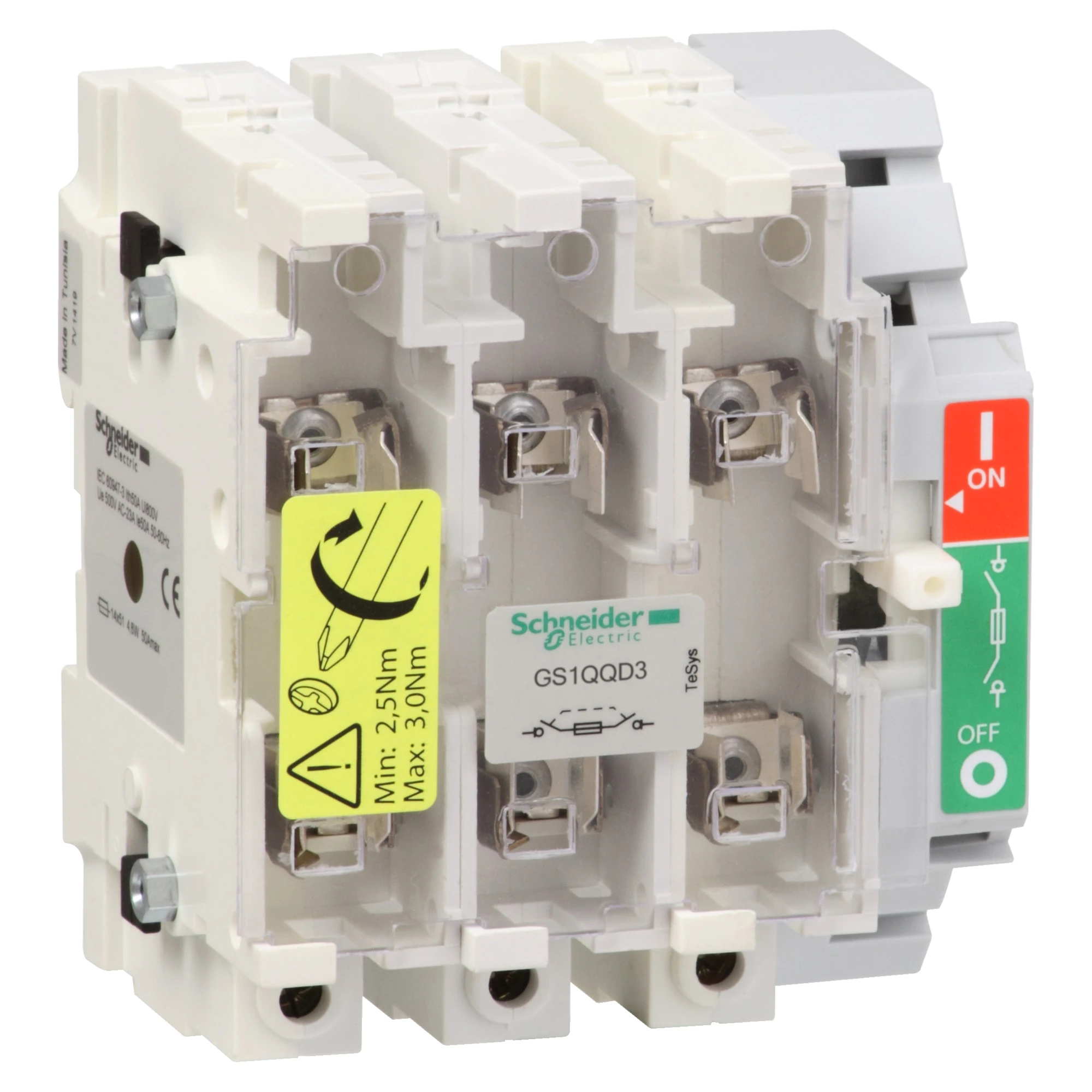 Schneider Electric GS1QQD3 Secured disconnect switch base GS1 3p 3 F, DIN, 400A (img_001)