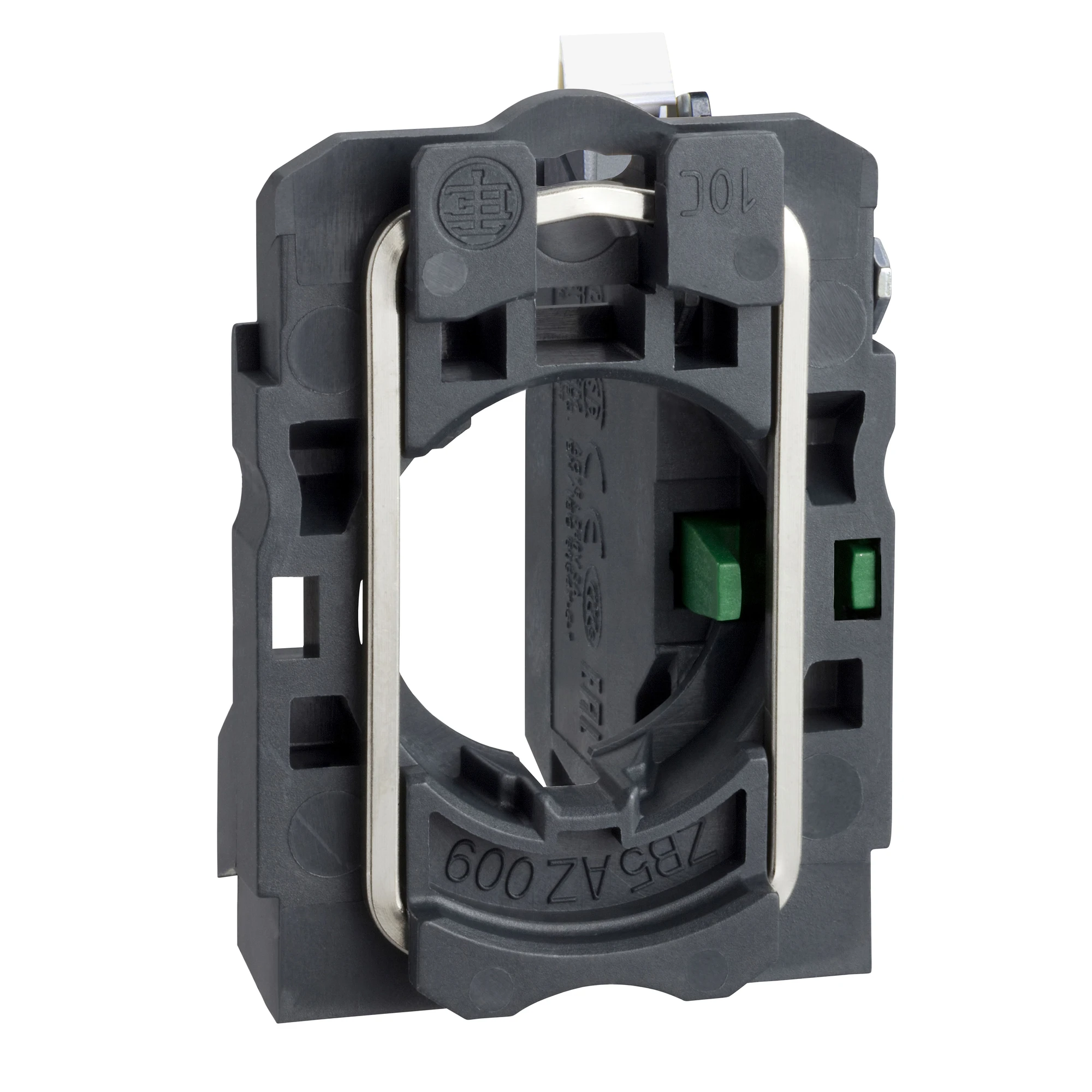 Schneider Electric ZB5AZ1015 Auxiliary contact block with mounting flange, Harmony XB5, plastic, 22mm, 30mm, 1S, spring clamp connection (img_001)