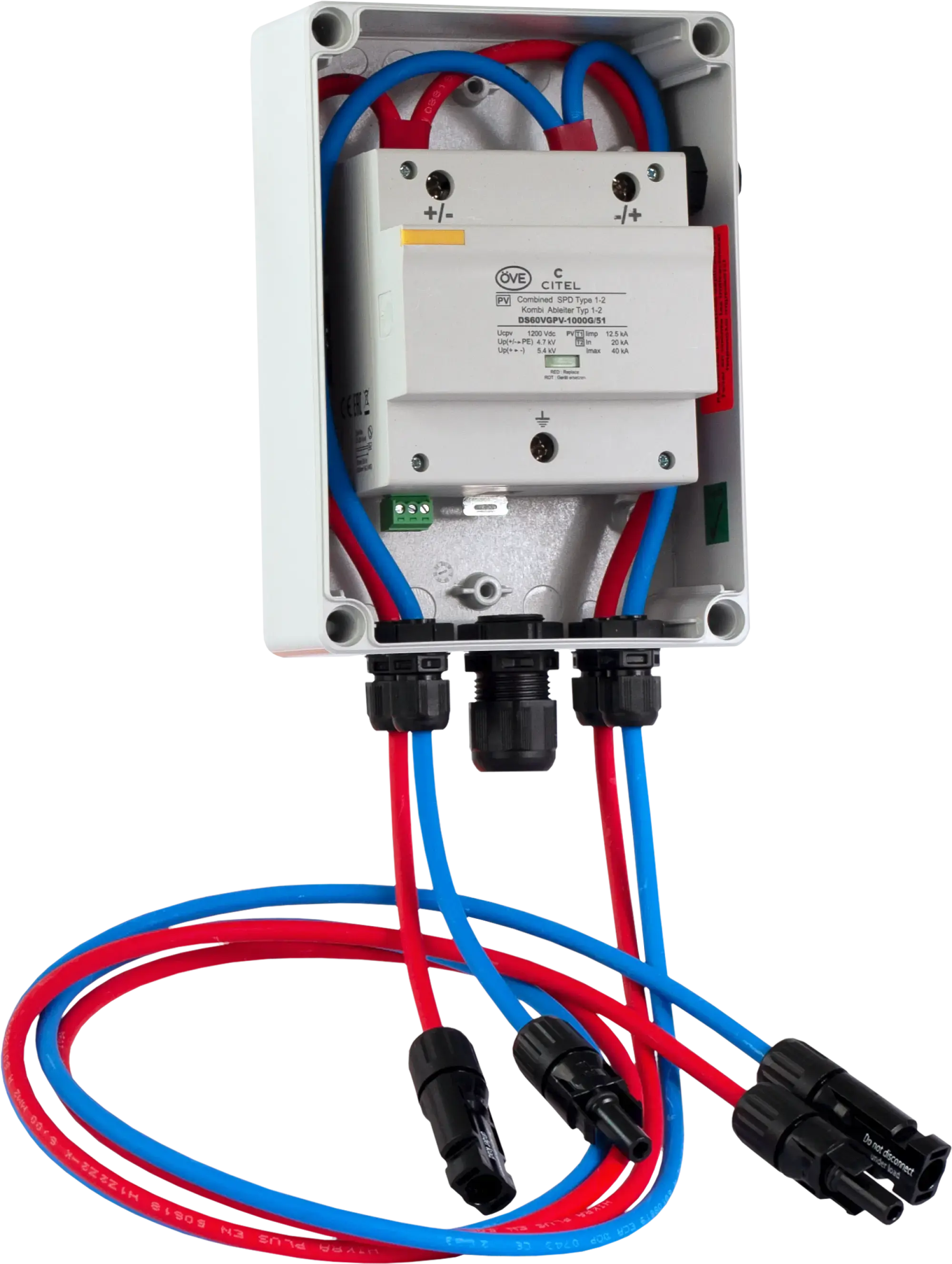 Citel 158551 Generatoranschlusskasten mit SPD Typ 1+2 bis 1200 VDC, 1-MPPT, 1 String MC4 (img_001)