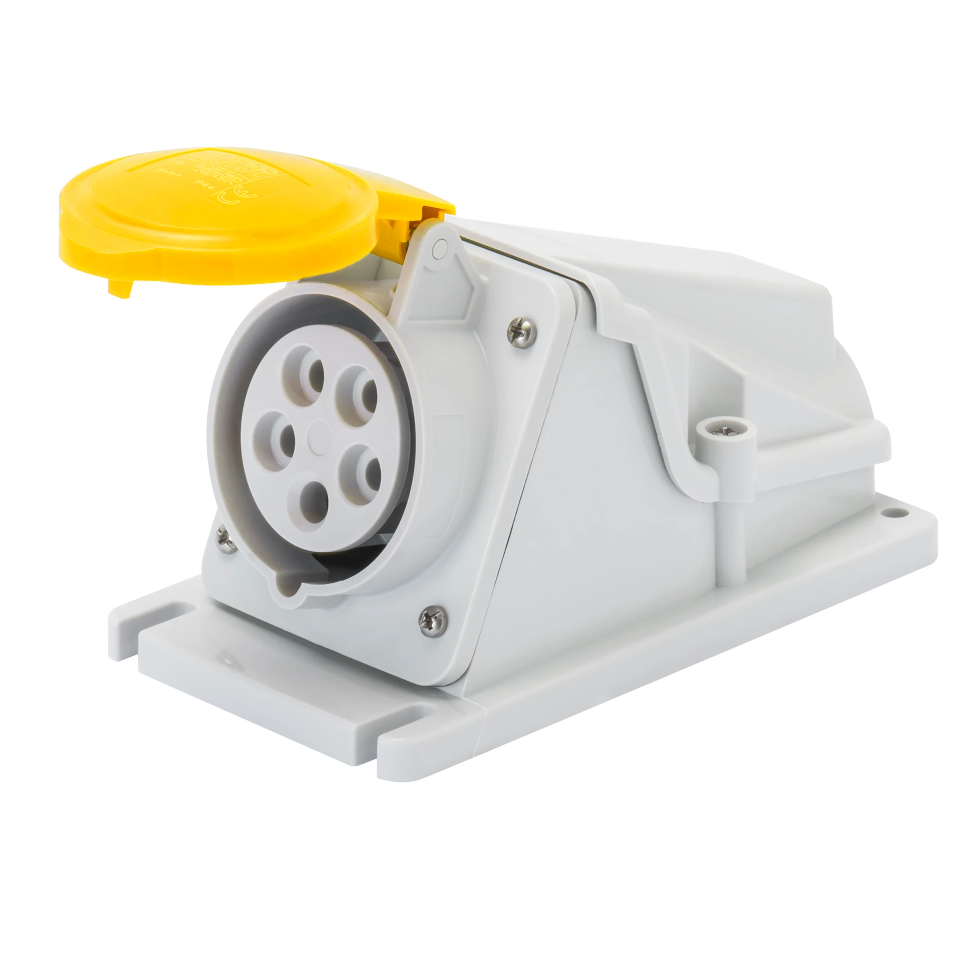 GEWISS GW62485 90° ANGLED SURFACE-MOUNTING SOCKET-OUTLET - IP44 - 2P+E 32A 100-130V 50/60HZ - YELLOW - 4H - SCREW WIRING (img_001) GEWISS GW62485 90° ANGLED SURFACE-MOUNTING SOCKET-OUTLET - IP44 - 2P+E 32A 100-130V 50/60HZ - YELLOW - 4H - SCREW WIRING (img_001)