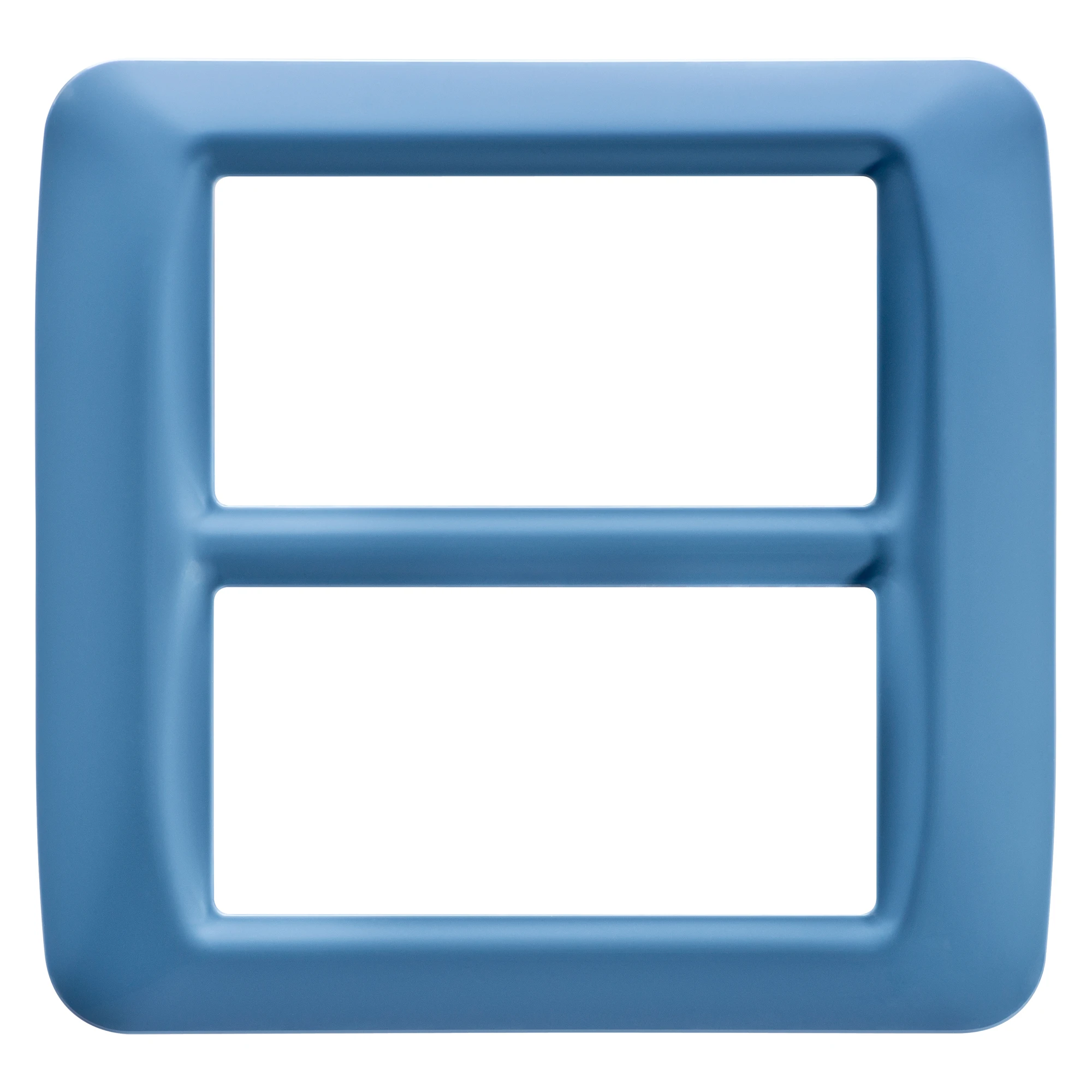 GEWISS GW22567 TOP SYSTEM PLATE - IN TECHNOPOLYMER GLOSS FINISHING - 8 GANG (4+4 OVERLAPPING) - SKY BLUE - SYSTEM (img_001)