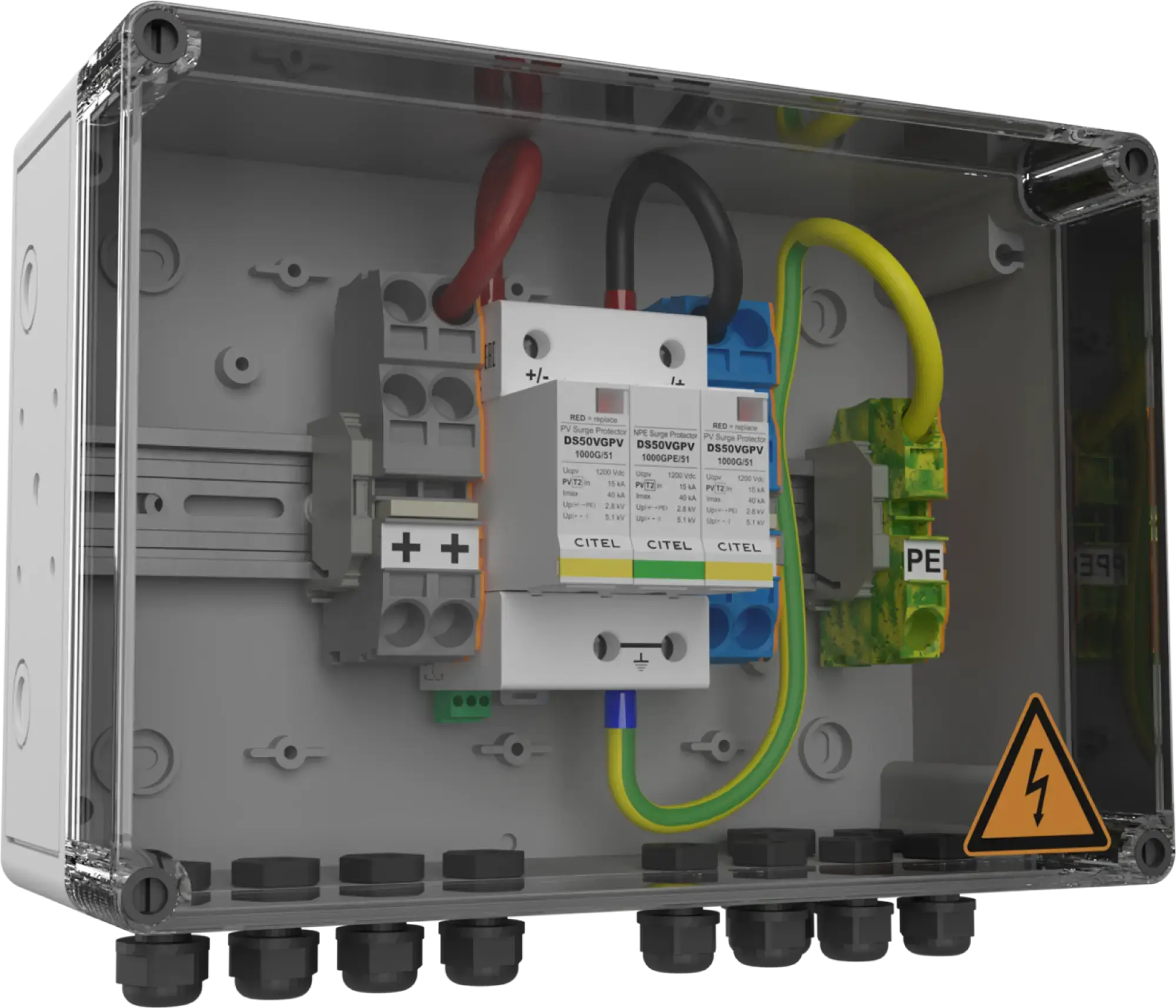 Citel 158111 Generatoranschlusskasten mit SPD Typ 1+2, 1200 VDC, 1-MPPT, 4 Strings (img_001)