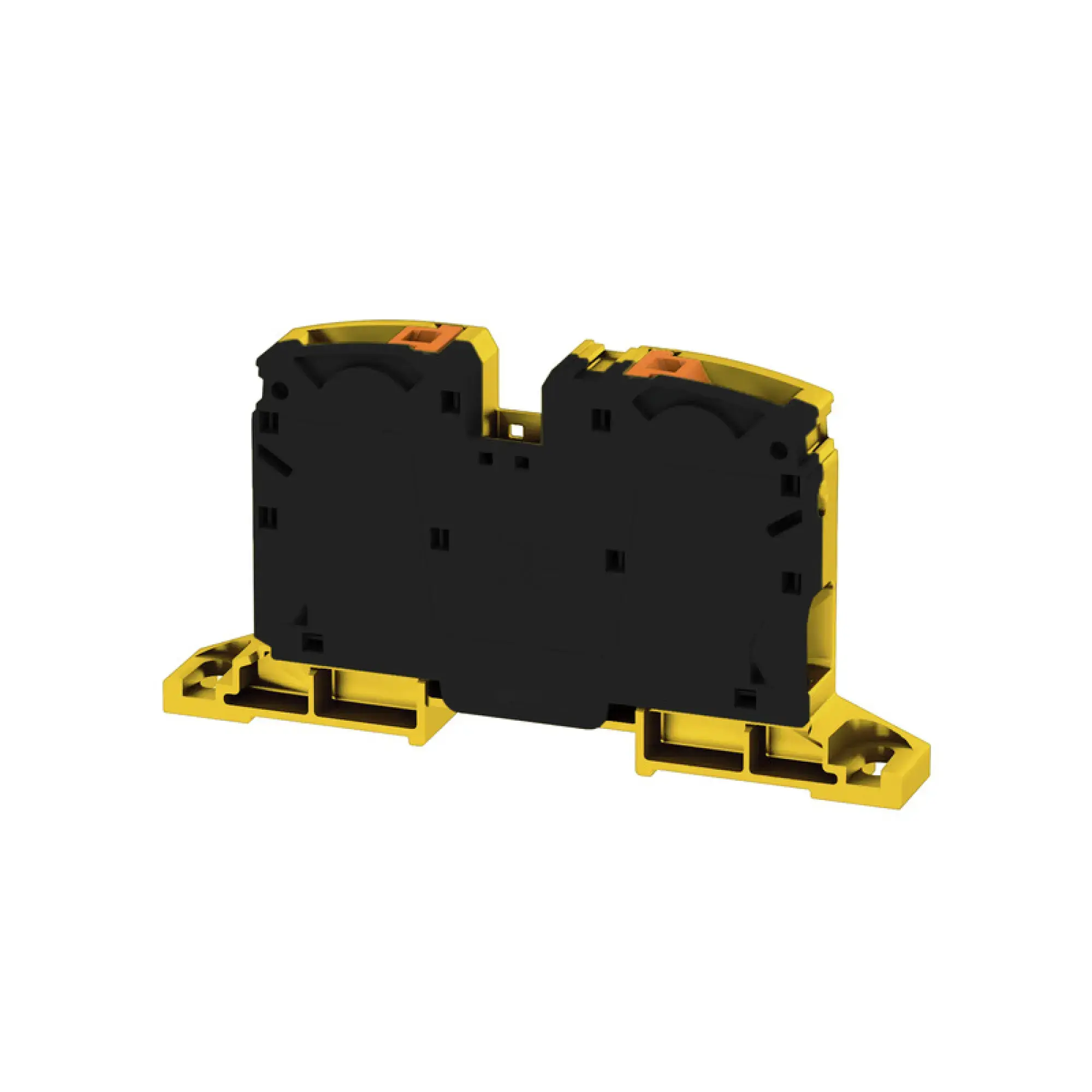 Weidmüller 2552160000 Feed-through terminal block, PUSH IN, black/yellow, 35 mm², 125 A, 1000 V, Number of connections: 2 (img_001)