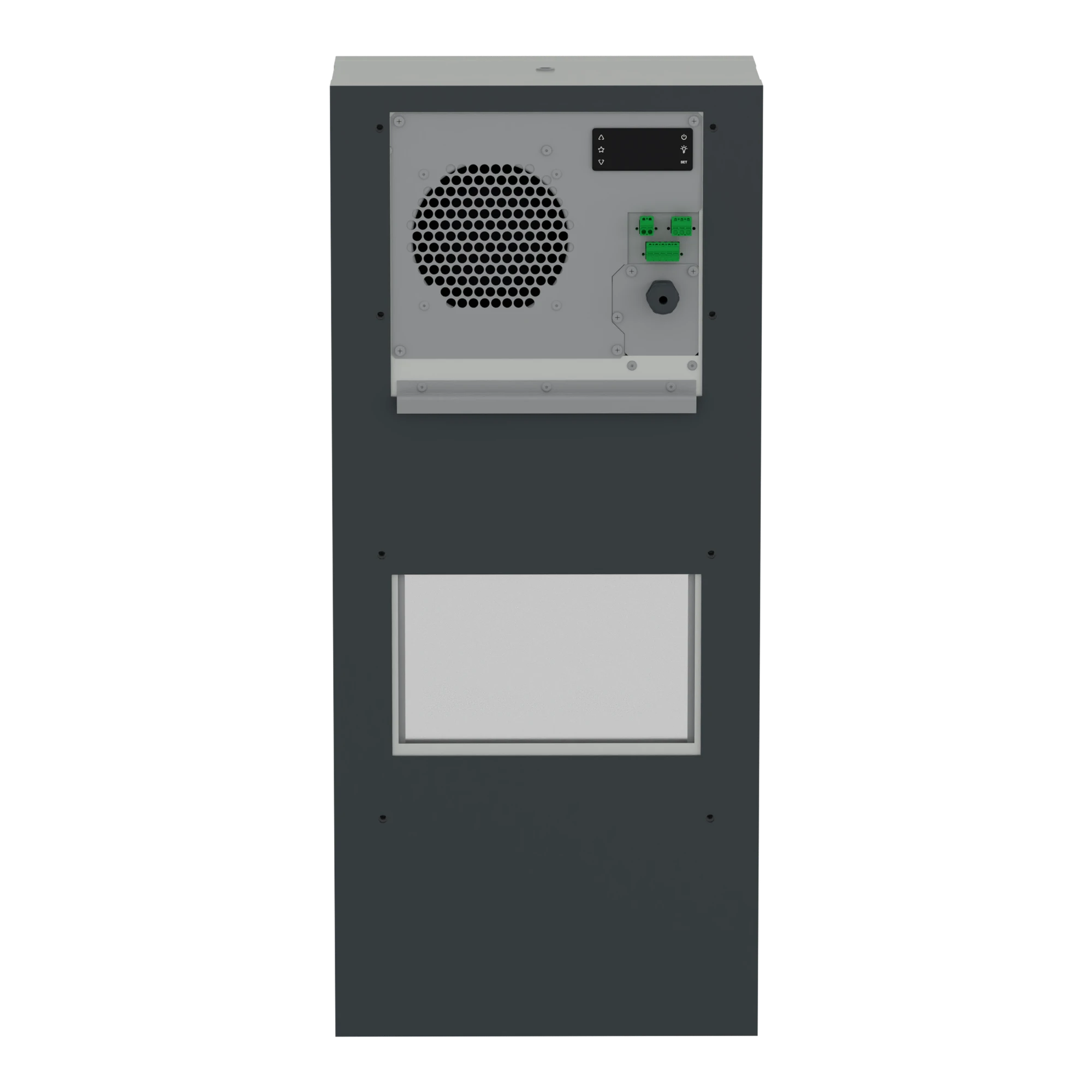 Schneider Electric NSYCUHD800DG Outdoor Wall-Mounted Cooling Unit, Climasys CU, 800W, 230V, 50/60Hz, IP55 (img_004) Schneider Electric NSYCUHD800DG Outdoor Wall-Mounted Cooling Unit, Climasys CU, 800W, 230V, 50/60Hz, IP55 (img_004)