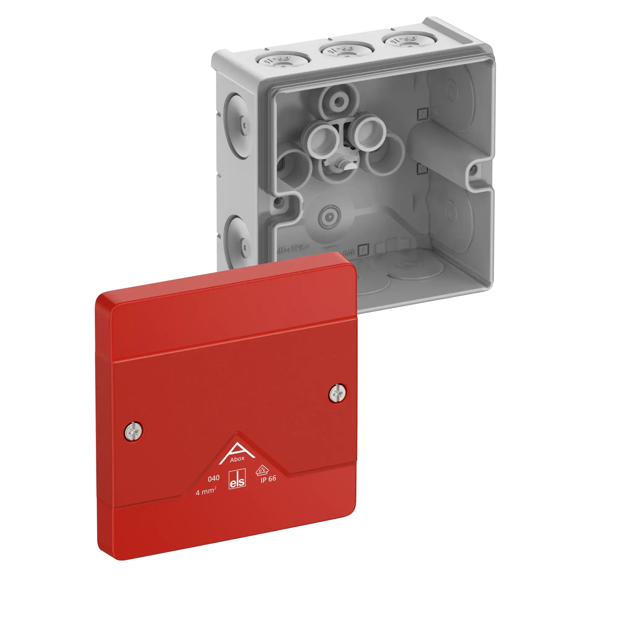 Spelsberg 80470001 Junction box, Type of protection IP66, max. 4², Impact strength IK07, Protection class II, Ui 1000V AC, Ui 1000V DC, DLG, VDE, Halogen free (img_001)