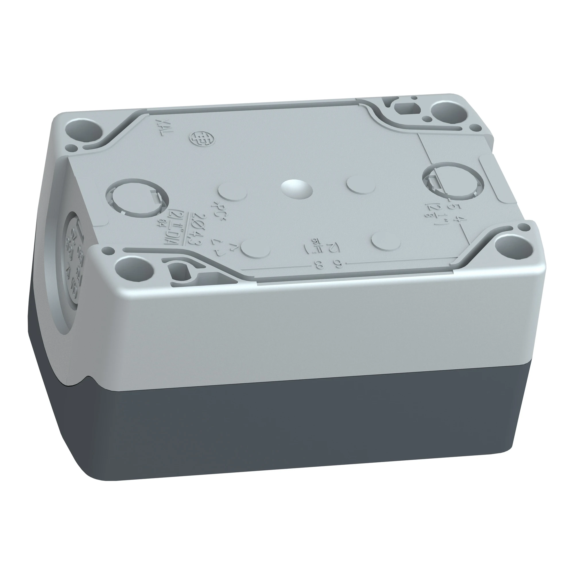 Schneider Electric XALD211 Surface mounting enclosure, Harmony XALD, plastic, dark gray, 2 push buttons, green, red, STOP, START, 22mm, 1NC+1NO (img_007) Schneider Electric XALD211 Surface mounting enclosure, Harmony XALD, plastic, dark gray, 2 push buttons, green, red, STOP, START, 22mm, 1NC+1NO (img_007)