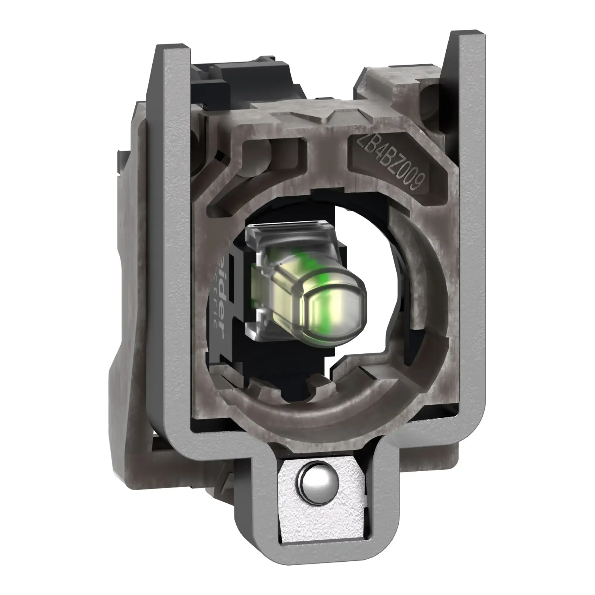 Schneider Electric ZB4BV18M1 Lamp base with mounting flange, Harmony XB4, metal, flashing light, white, universal LED, screw terminal, 230V AC (img_009)