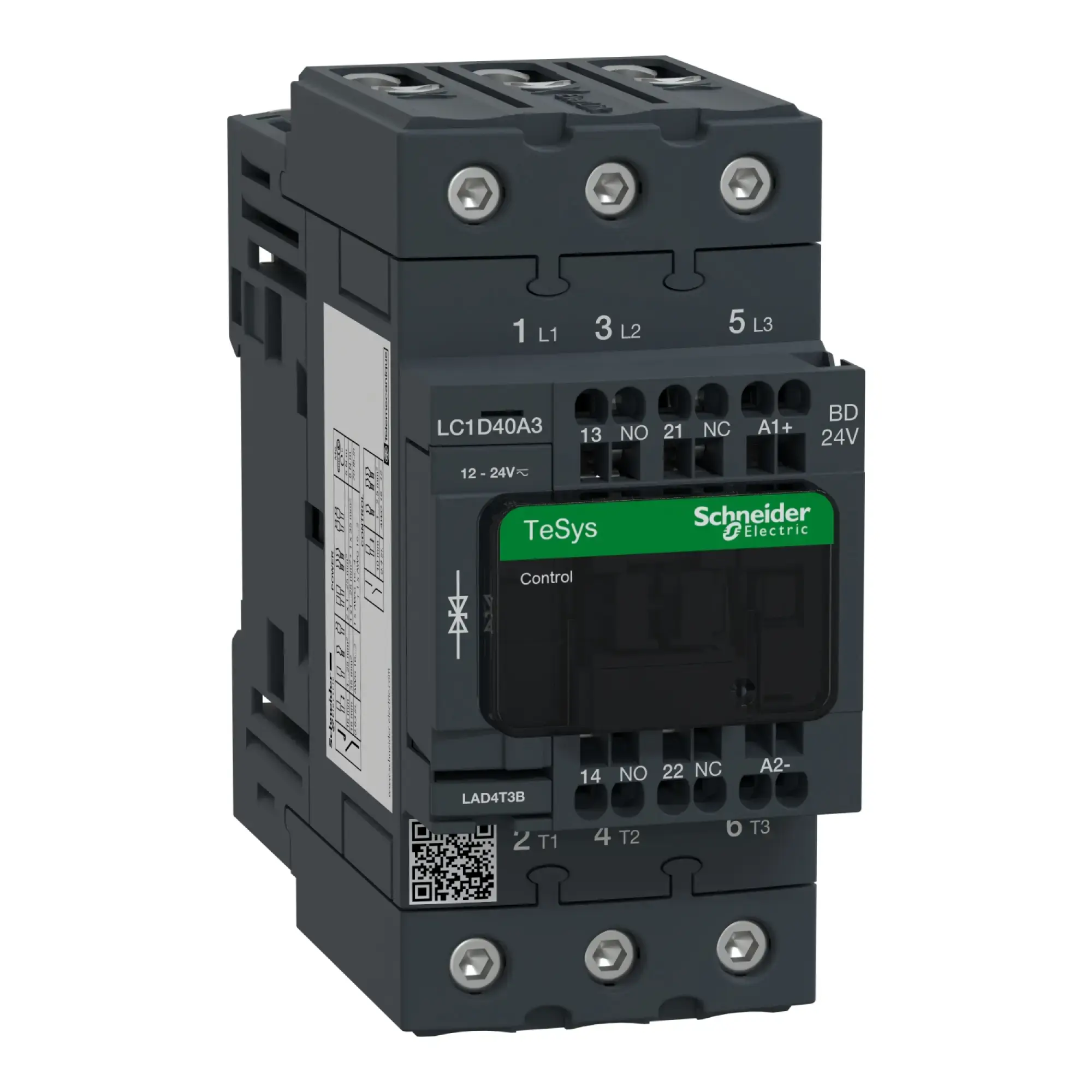 Schneider Electric LC1D40A3BD Power contactor LC1D 3p, +1NO+1NC, 18.5 kW, 40 A, 400 V AC3, coil 24 V DC (img_002)
