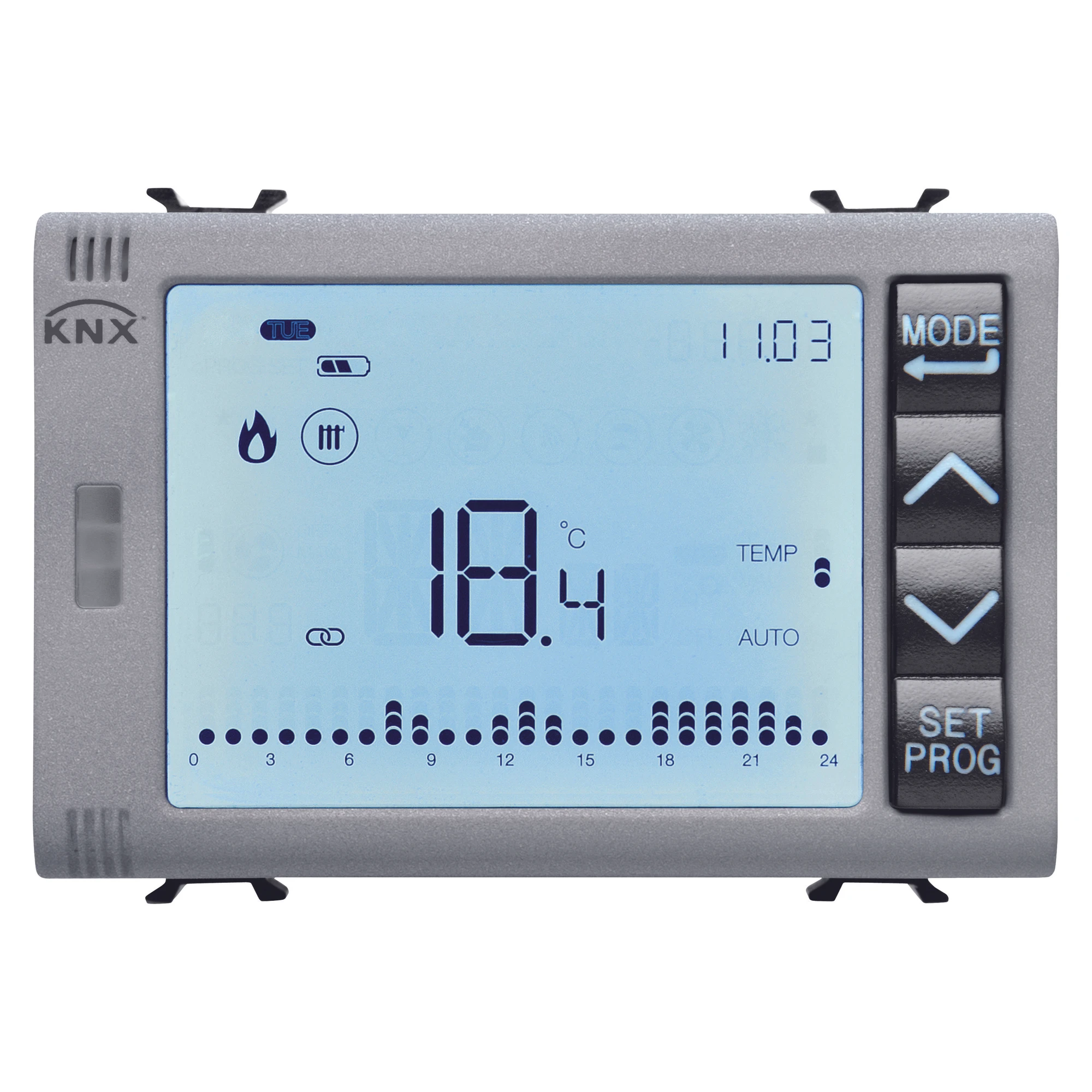 GEWISS GW14794H KNX Chronothermostat mit Wochenprogramm und Feuchtemanagement 3M Titan (img_001)