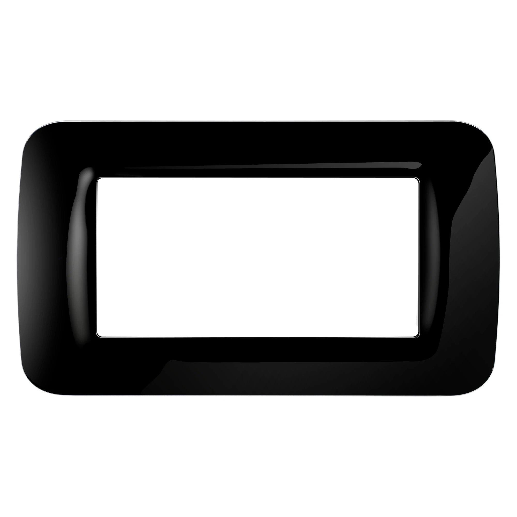 GEWISS GW22514 TOP SYSTEM PLATE - IN TECHNOPOLYMER GLOSS FINISHING - 4 GANG - TONER BLACK - SYSTEM (img_001)