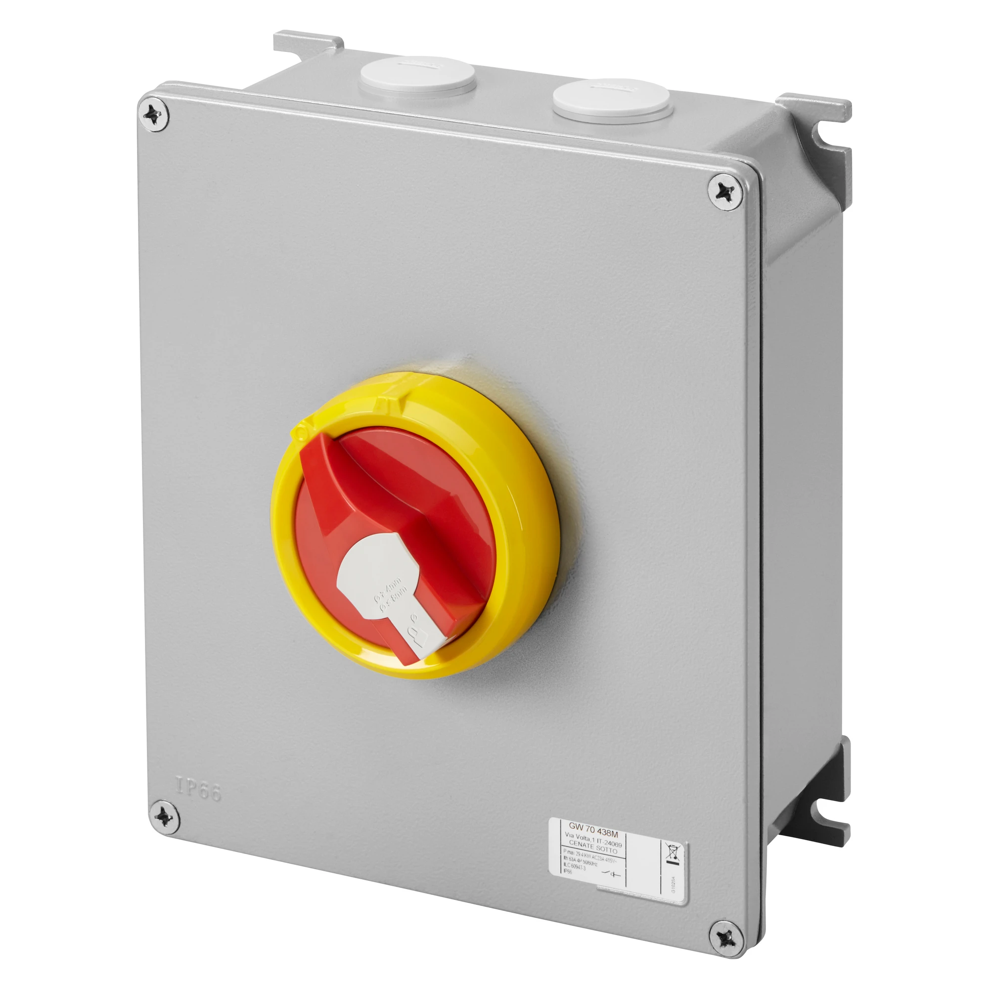 GEWISS GW70489M ROTARY ISOLATOR SWITCH - HP- SURFACE-MOUNTING - EMERGENCY - METAL BOX - 80A 3P - LOCKABLE RED KNOB - IP66 (img_001) GEWISS GW70489M ROTARY ISOLATOR SWITCH - HP- SURFACE-MOUNTING - EMERGENCY - METAL BOX - 80A 3P - LOCKABLE RED KNOB - IP66 (img_001)