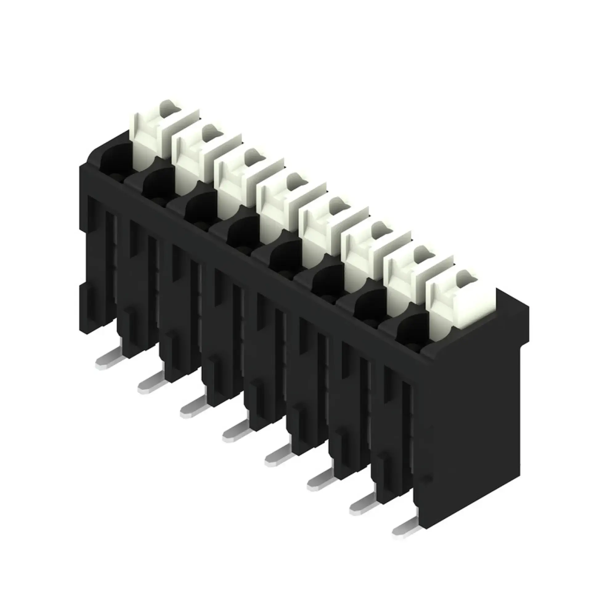 Weidmüller 1250430000 PCB terminal, 160 V, 17.5 A, Pitch in mm: 3.50, 1.5 mm², Number of poles: 8, PUSH IN with actuator, SMD solder connection, 180°, Tape (img_001) Weidmüller 1250430000 PCB terminal, 160 V, 17.5 A, Pitch in mm: 3.50, 1.5 mm², Number of poles: 8, PUSH IN with actuator, SMD solder connection, 180°, Tape (img_001)
