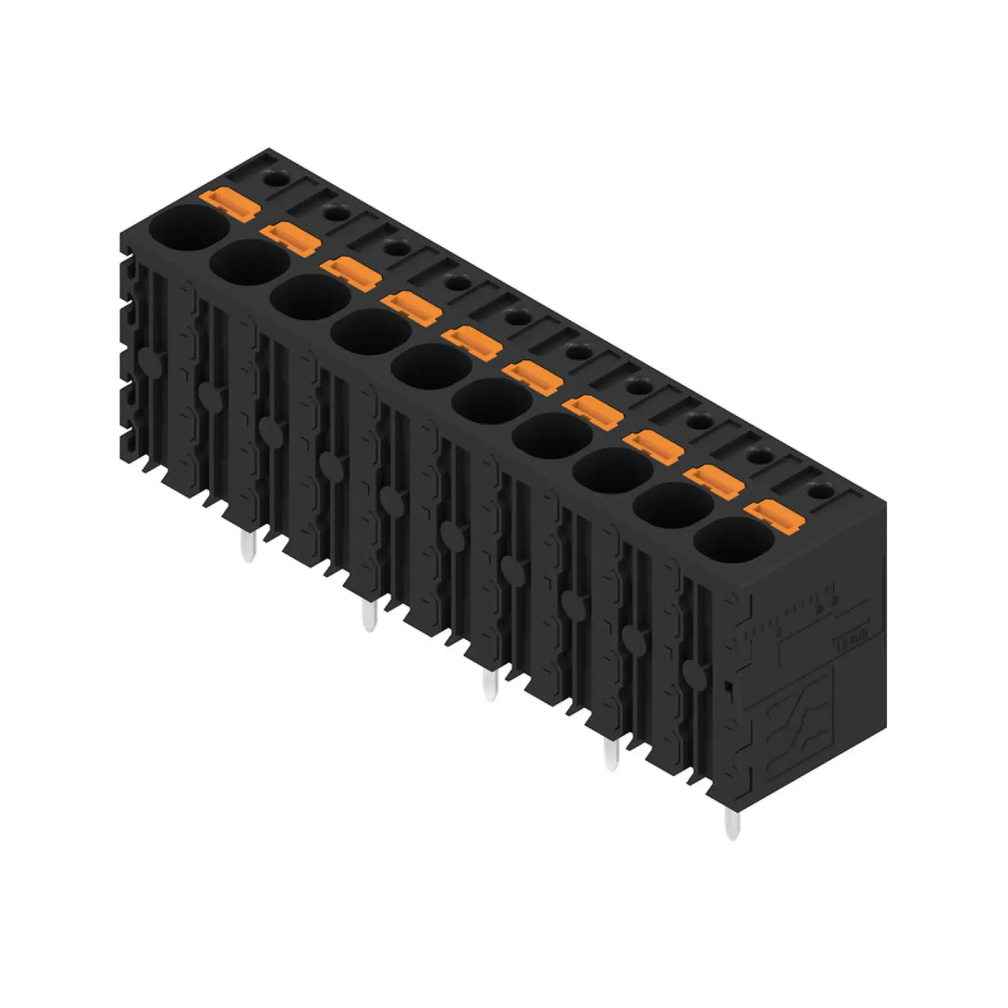 Weidmüller 2491700000 PCB terminal, 1000 V, 41 A, Pitch in mm: 7.50, 6 mm², Number of poles: 10, PUSH IN without actuator, THT solder connection, 180°, Box (img_001)