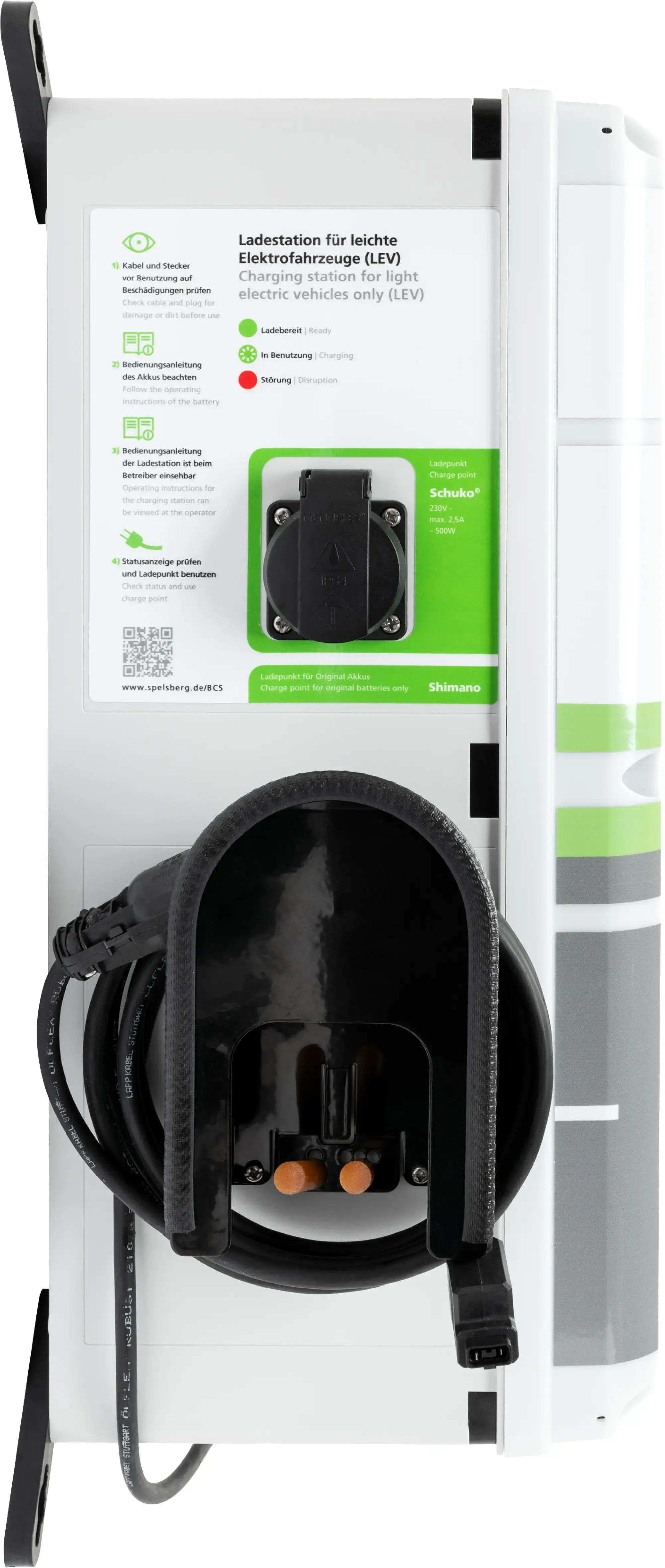 Spelsberg 58113201 E-Bike charging station, Type of protection IP54, Max. conductor cross section 4², Impact strength IK08, Protection class II, Un 230V AC, Halogen free (img_002) Spelsberg 58113201 E-Bike charging station, Type of protection IP54, Max. conductor cross section 4², Impact strength IK08, Protection class II, Un 230V AC, Halogen free (img_002)