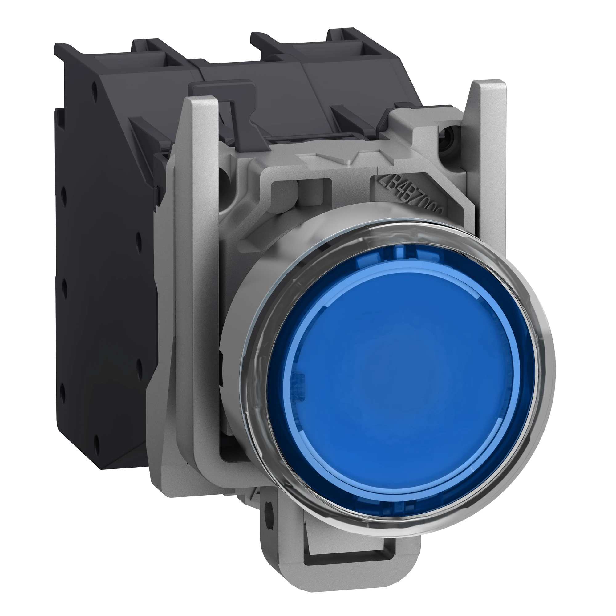 Schneider Electric XB4BP683BM5GEX Complete illuminated push-button, Harmony XB4, metal, flush, blue, Ø22mm, spring return, protected, 24...254 V AC/DC, 1 NO, ATEX (img_001)
