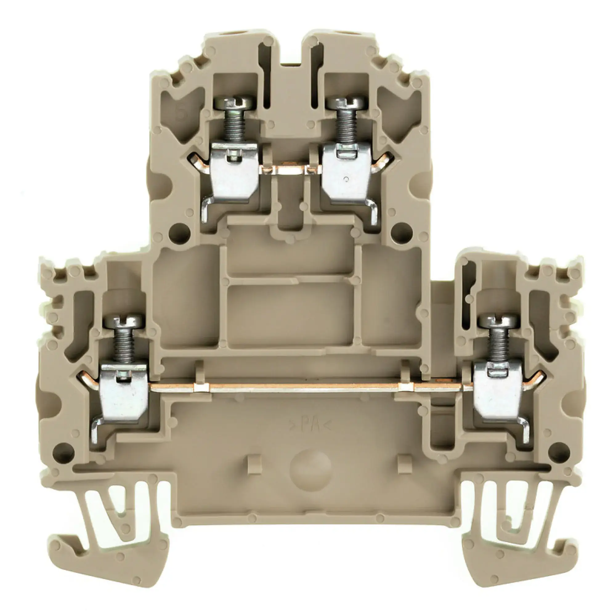 Weidmüller 1041600000 Multi-tier modular terminal, Screw connection, dark beige, 2.5 mm², 800 V, 800 V, Number of connections: 4, Number of levels: 2, TS 35, V-0, Wemid (img_001) Weidmüller 1041600000 Multi-tier modular terminal, Screw connection, dark beige, 2.5 mm², 800 V, 800 V, Number of connections: 4, Number of levels: 2, TS 35, V-0, Wemid (img_001)