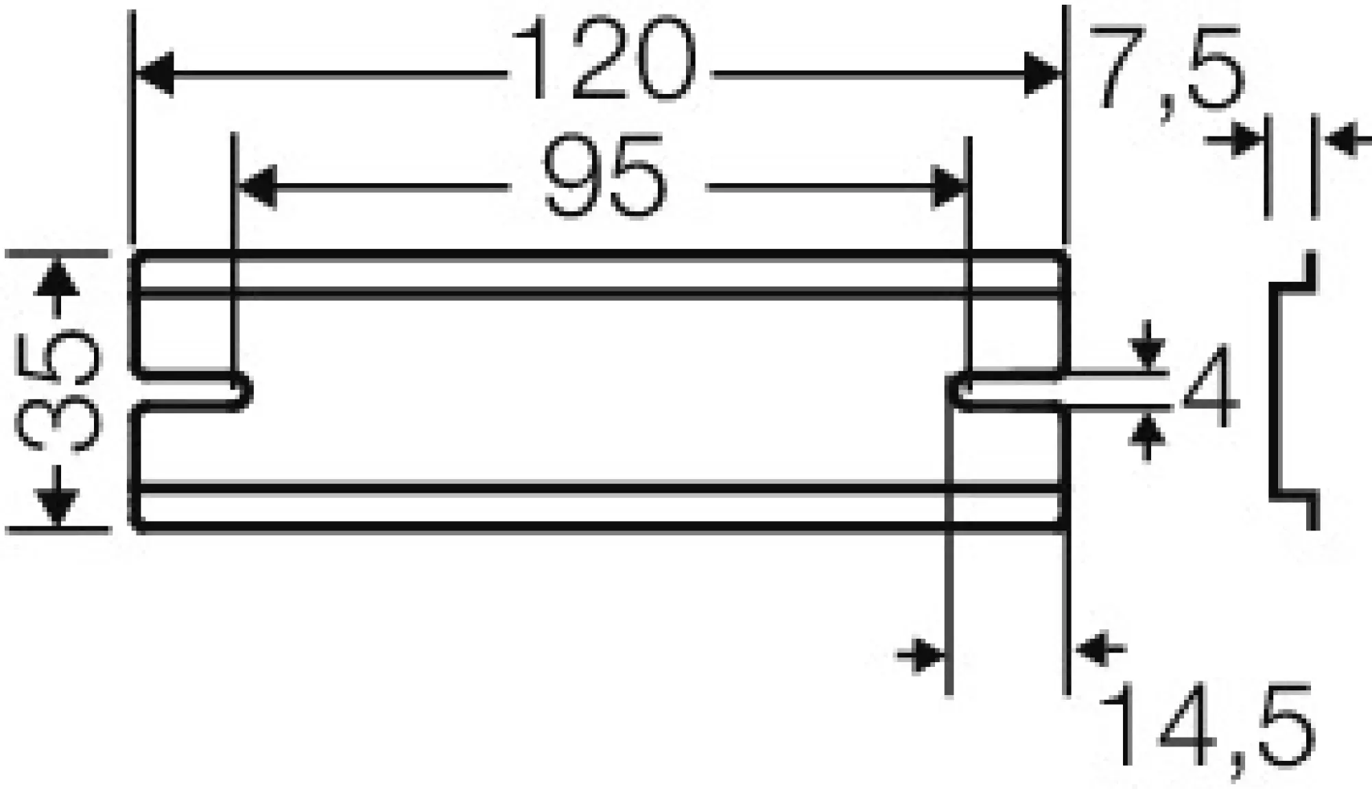 Hensel 62000345 Tragschiene 120 mm, für DK / KF 16..... DK TS 16 Q (img_002) Hensel 62000345 Tragschiene 120 mm, für DK / KF 16..... DK TS 16 Q (img_002)