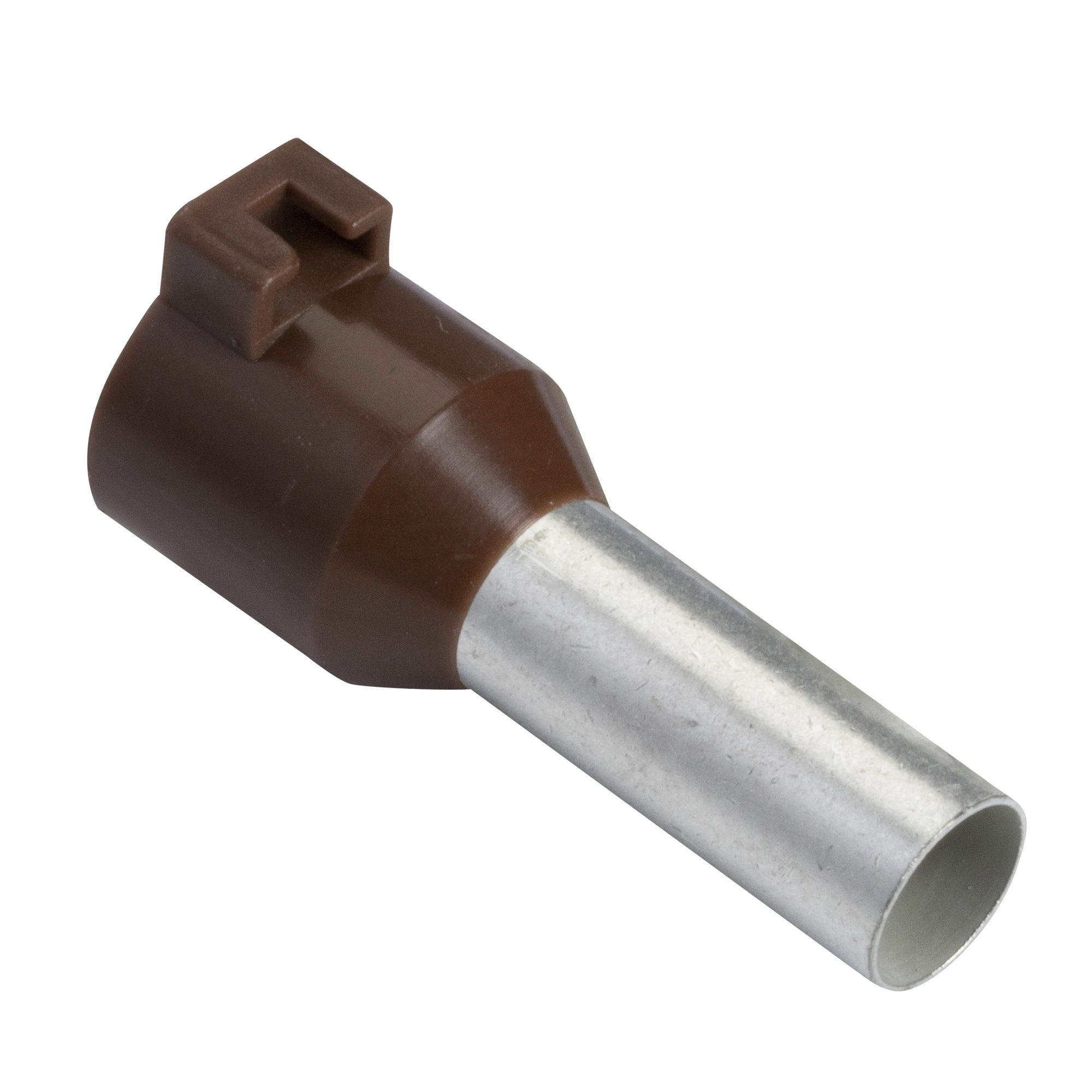 Schneider Electric DZ5CA102 Cord end sleeves with clip for marking flag, standard design, 10mm2, brown (img_001) Schneider Electric DZ5CA102 Cord end sleeves with clip for marking flag, standard design, 10mm2, brown (img_001)
