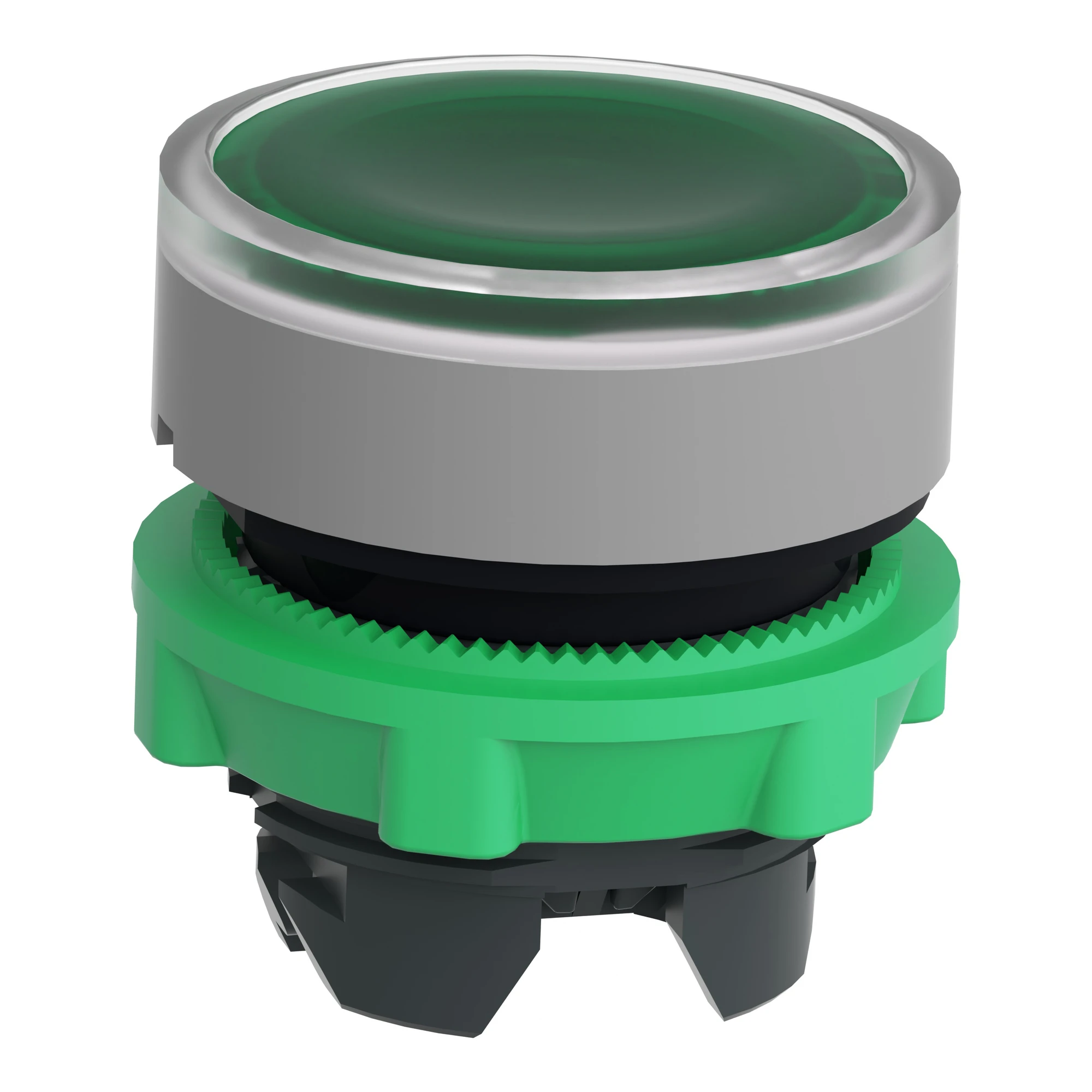 Schneider Electric ZB5AA38C0 Illuminated pushbutton, front element, Harmony XB5, plastic, 22mm, light grey, green, for universal LED, for insert label (img_005)