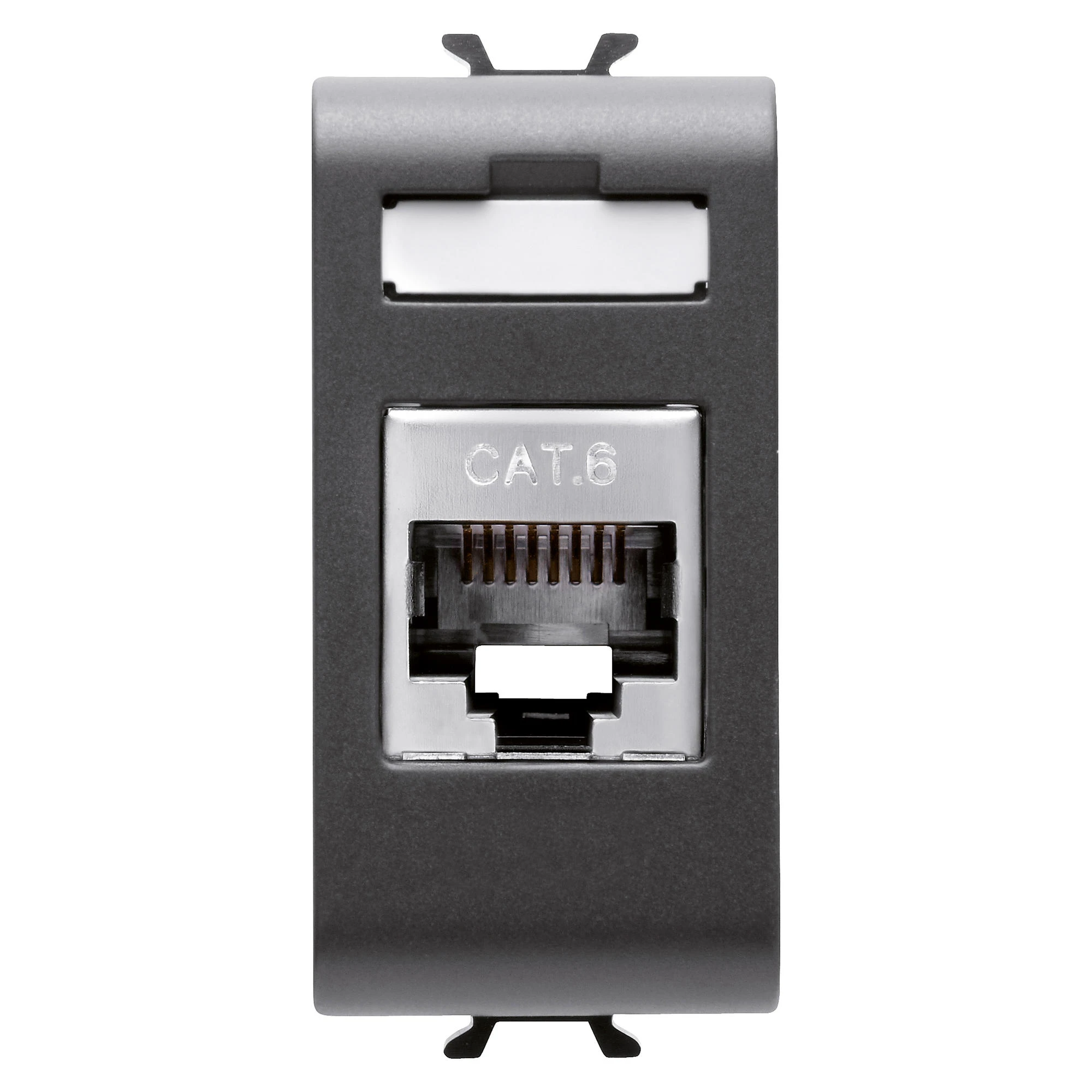 GEWISS GW12424 RJ45 SOCKET - CATEGORY 6 - FTP - 1 MODULE - SATIN BLACK - CHORUSMART (img_001)