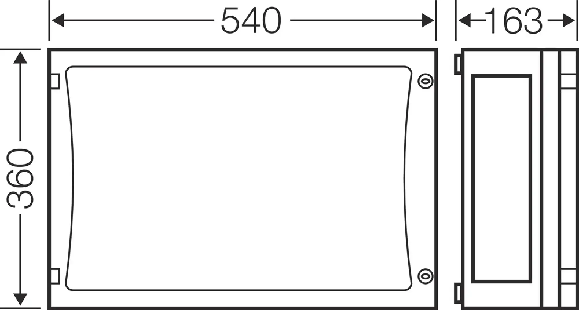 Hensel 68000200 ENYSTAR-Leergehäuse, Einbaumaße 486x306x136mm, transparenter Tür FP 0400 (img_003)