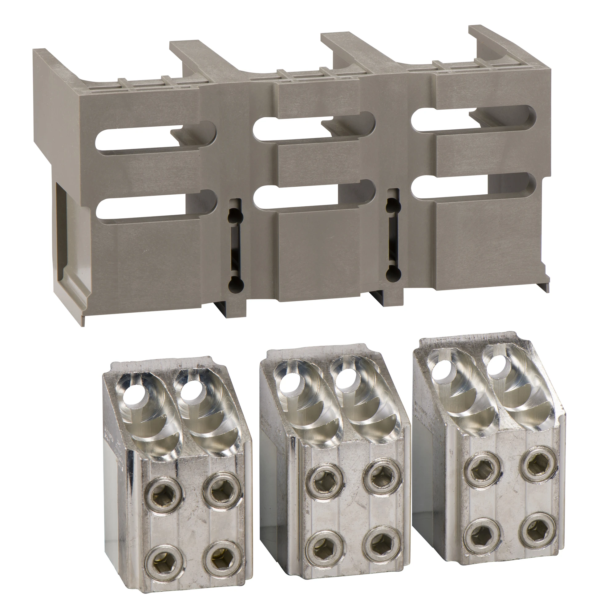 Schneider Electric 33640 Terminal block set, 3 pieces, for 4x240mm² cable and 1 connector shielding (img_001) Schneider Electric 33640 Terminal block set, 3 pieces, for 4x240mm² cable and 1 connector shielding (img_001)