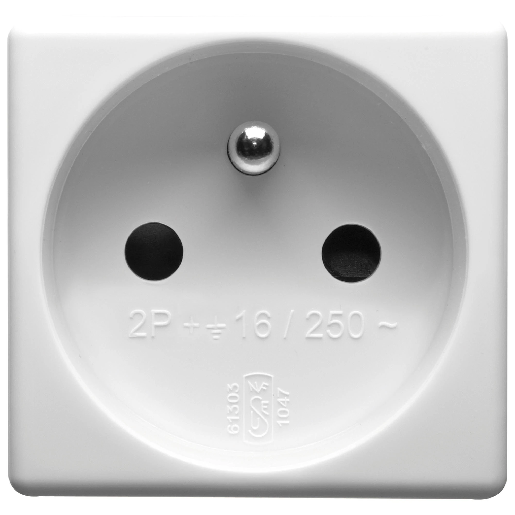 GEWISS GW20207 FRENCH STANDARD SOCKET-OUTLET 250V ac - 2P+E 16A - 2 MODULES - SYSTEM WHITE (img_001)