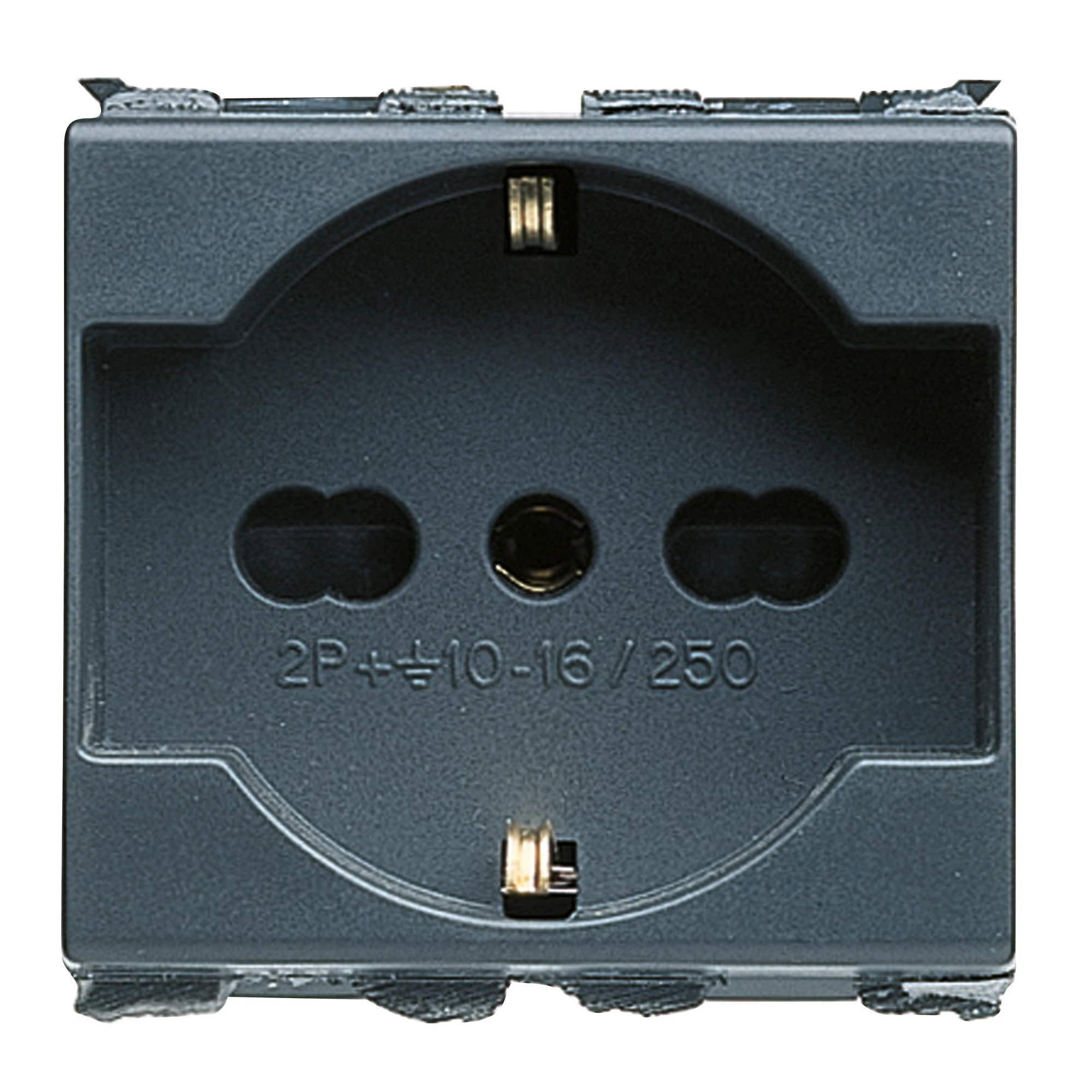 GEWISS GW30212 ITALIAN/GERMAN STANDARD SOCKET-OUTLET 250V ac - 2P+E 16A DUAL AMPERAGE - P40 - 1 MODULE - PLAYBUS (img_001)