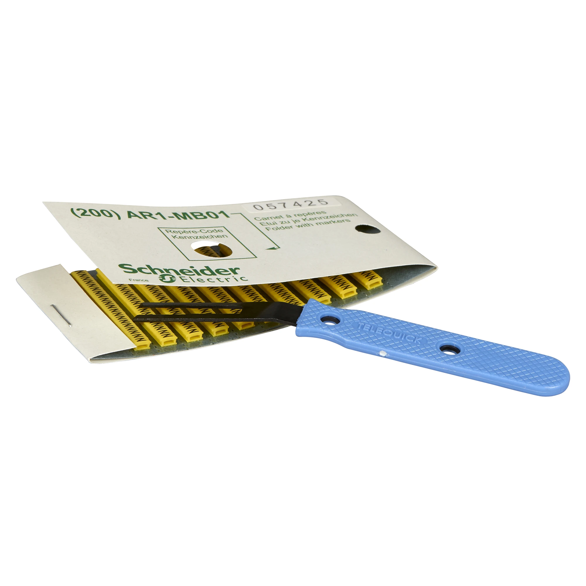 Schneider Electric AR1MB01 Marking sleeve, yellow, 200 pcs each for characters A to Z, +, -, Earth (img_001) Schneider Electric AR1MB01 Marking sleeve, yellow, 200 pcs each for characters A to Z, +, -, Earth (img_001)