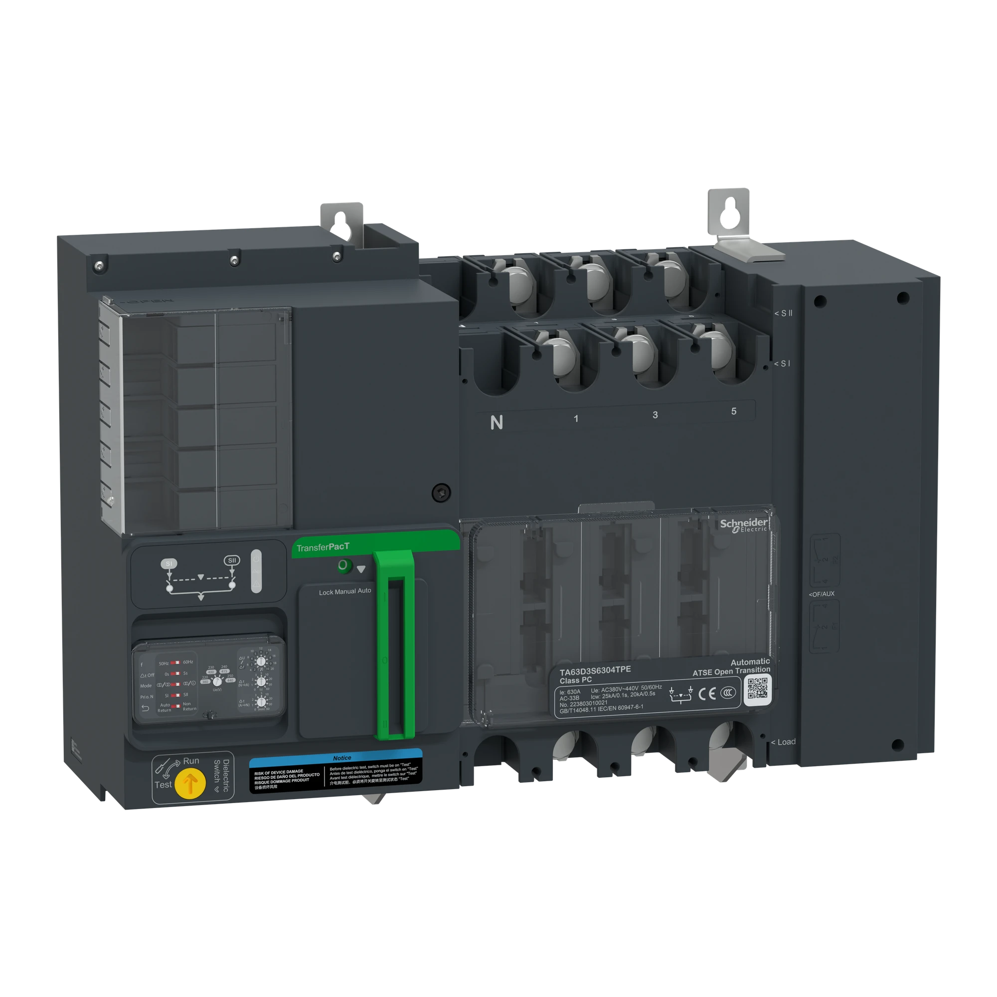 Schneider Electric TA63D3S4004TPE TransferPacT TA630 automatic power transfer switch, 400A, 400V, 3P, rotary knob (img_001) Schneider Electric TA63D3S4004TPE TransferPacT TA630 automatic power transfer switch, 400A, 400V, 3P, rotary knob (img_001)
