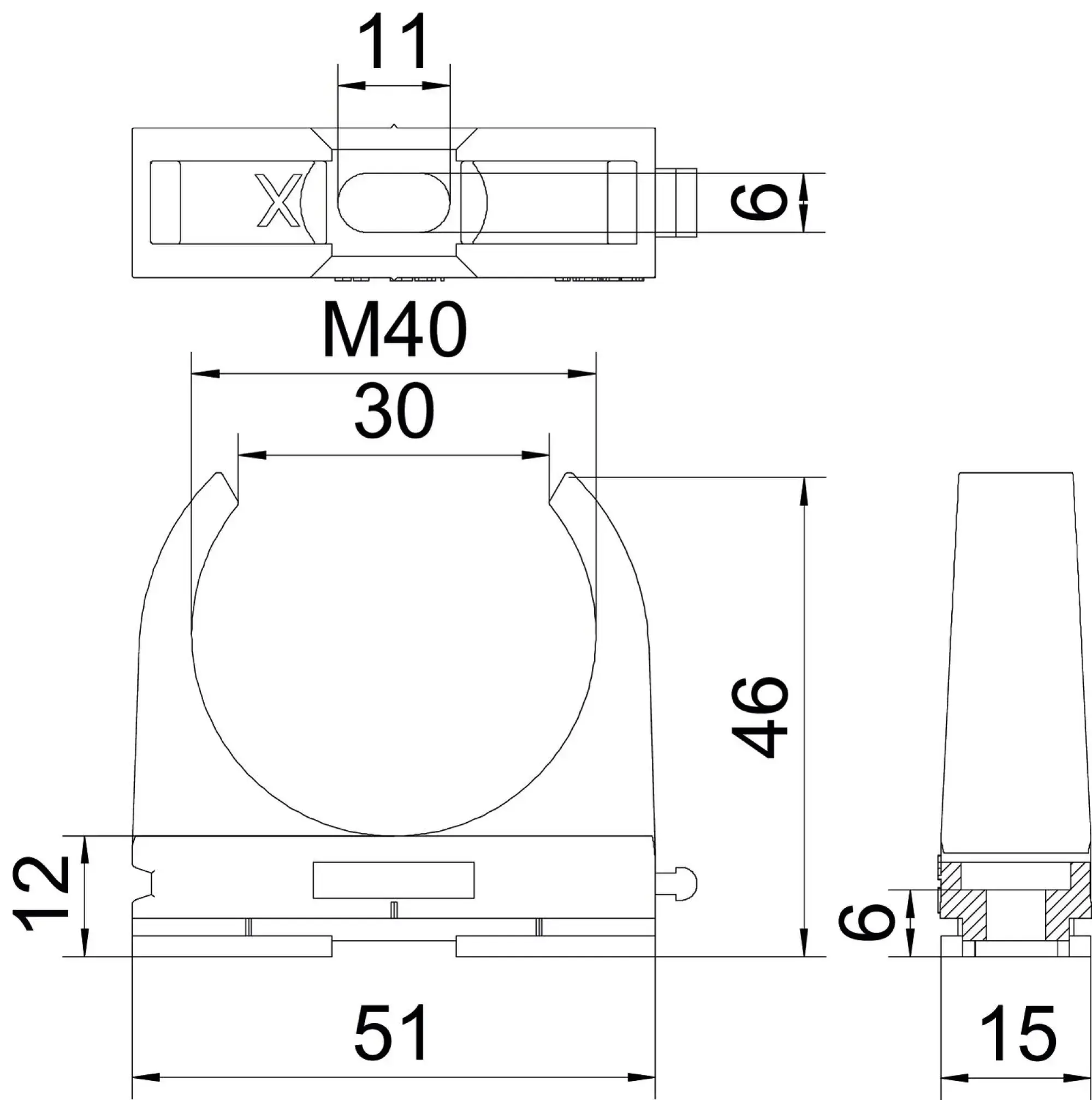 Don Quichotte 981960 Pipe clip OPDZ 6mm 38-40mm Polypropylene Light grey RAL 7035 (img_002) Don Quichotte 981960 Pipe clip OPDZ 6mm 38-40mm Polypropylene Light grey RAL 7035 (img_002)