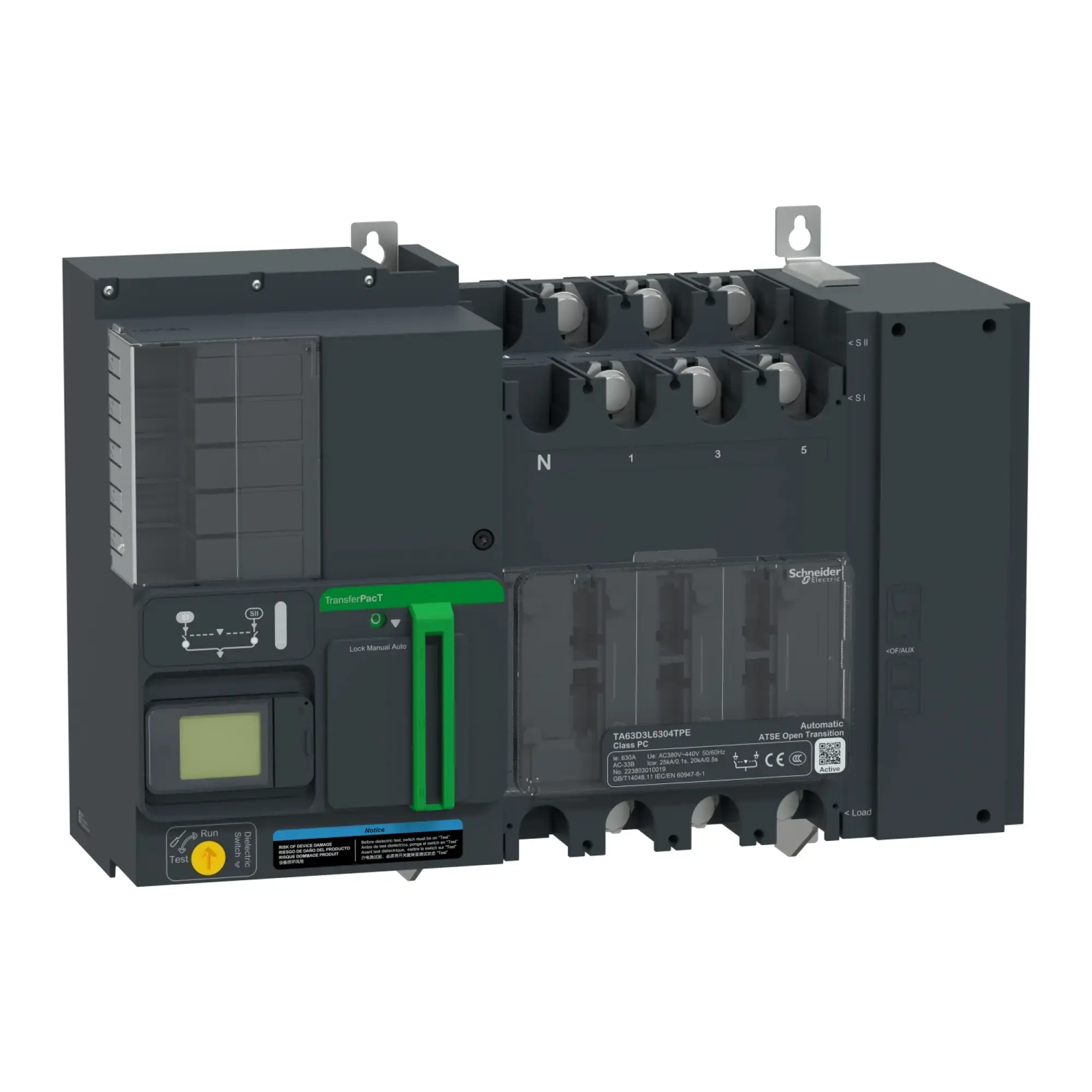 Schneider Electric TA63D3L5004TPE TransferPacT Active TA630 Automatic Transfer Switch, 500A, 400V, 3P, LCD (img_002) Schneider Electric TA63D3L5004TPE TransferPacT Active TA630 Automatic Transfer Switch, 500A, 400V, 3P, LCD (img_002)