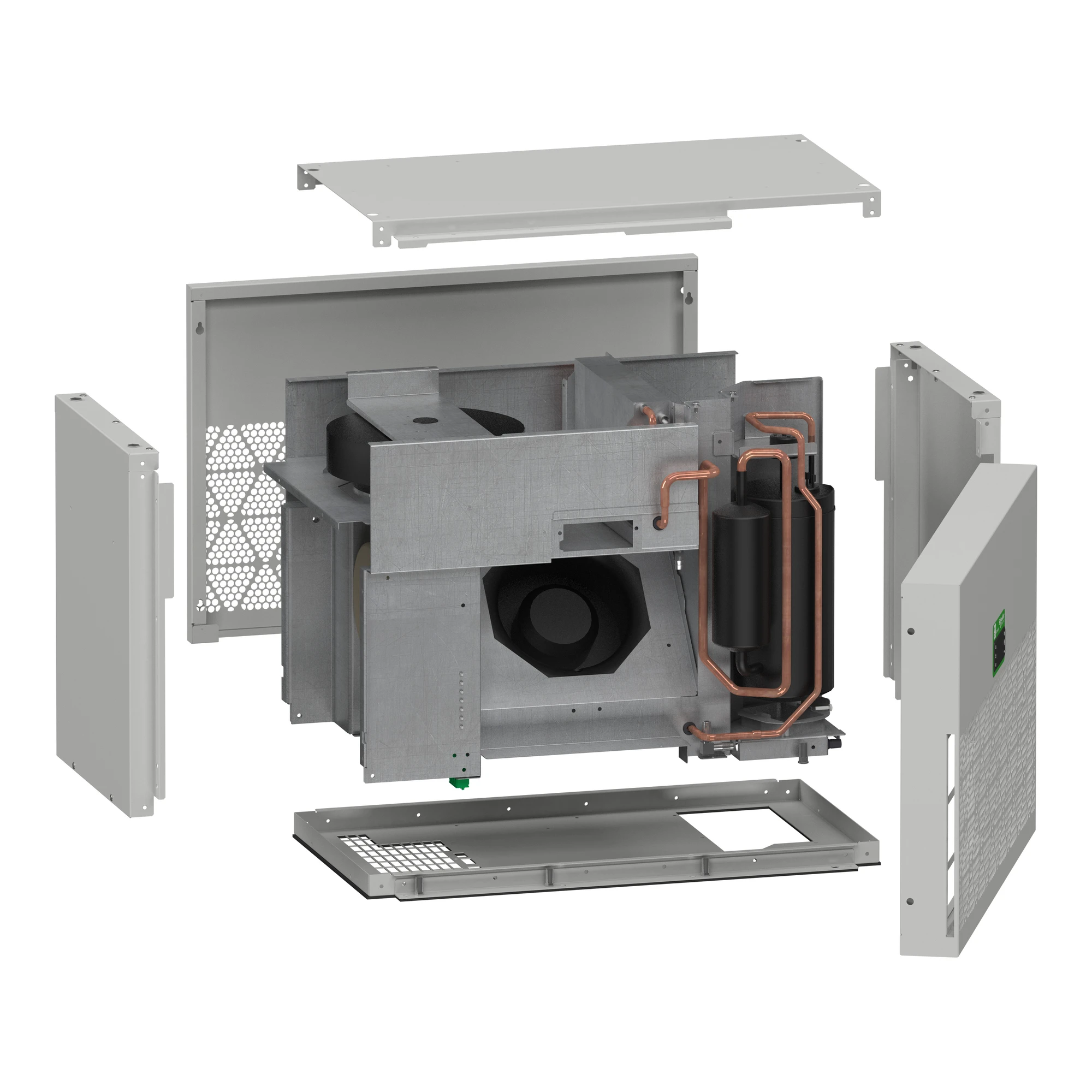 Schneider Electric NSYCU1K52P4RDG Roof-mounted cooling unit, connected, Climasys CU, 1.5kW, 2-pole, 400/460V, 50/60Hz, IP54 (img_003) Schneider Electric NSYCU1K52P4RDG Roof-mounted cooling unit, connected, Climasys CU, 1.5kW, 2-pole, 400/460V, 50/60Hz, IP54 (img_003)